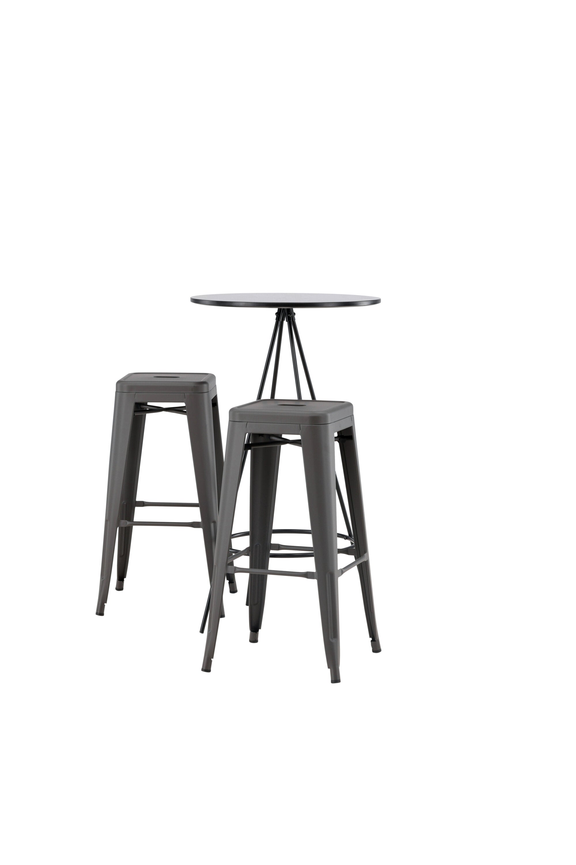 Barset Bistro + Tempe ⌀60cm/2St. Tief in Dunkelgrau präsentiert im Onlineshop von KAQTU Design AG. Bartischset ist von Venture Home