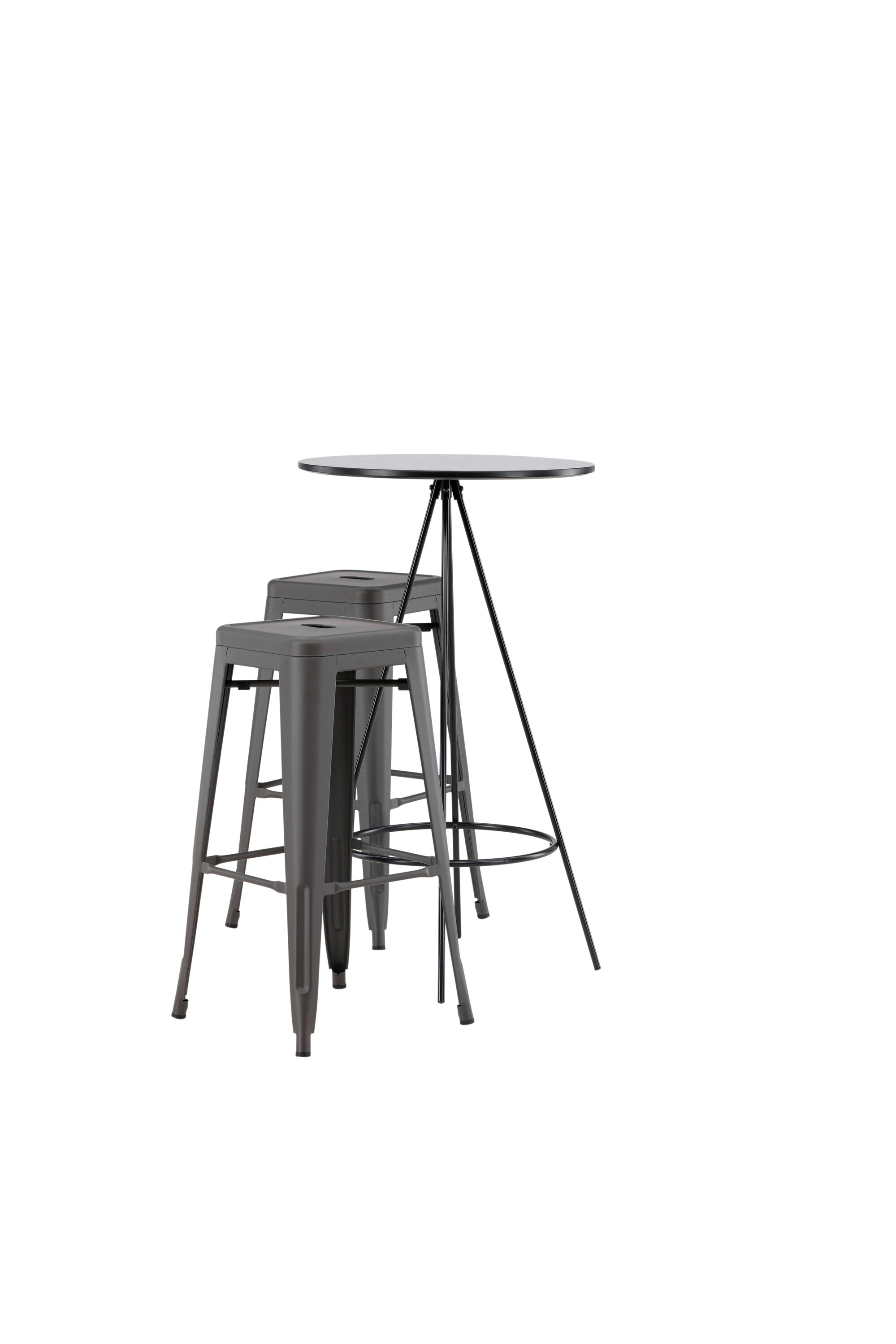 Barset Bistro + Tempe ⌀60cm/2St. Tief in Dunkelgrau präsentiert im Onlineshop von KAQTU Design AG. Bartischset ist von Venture Home