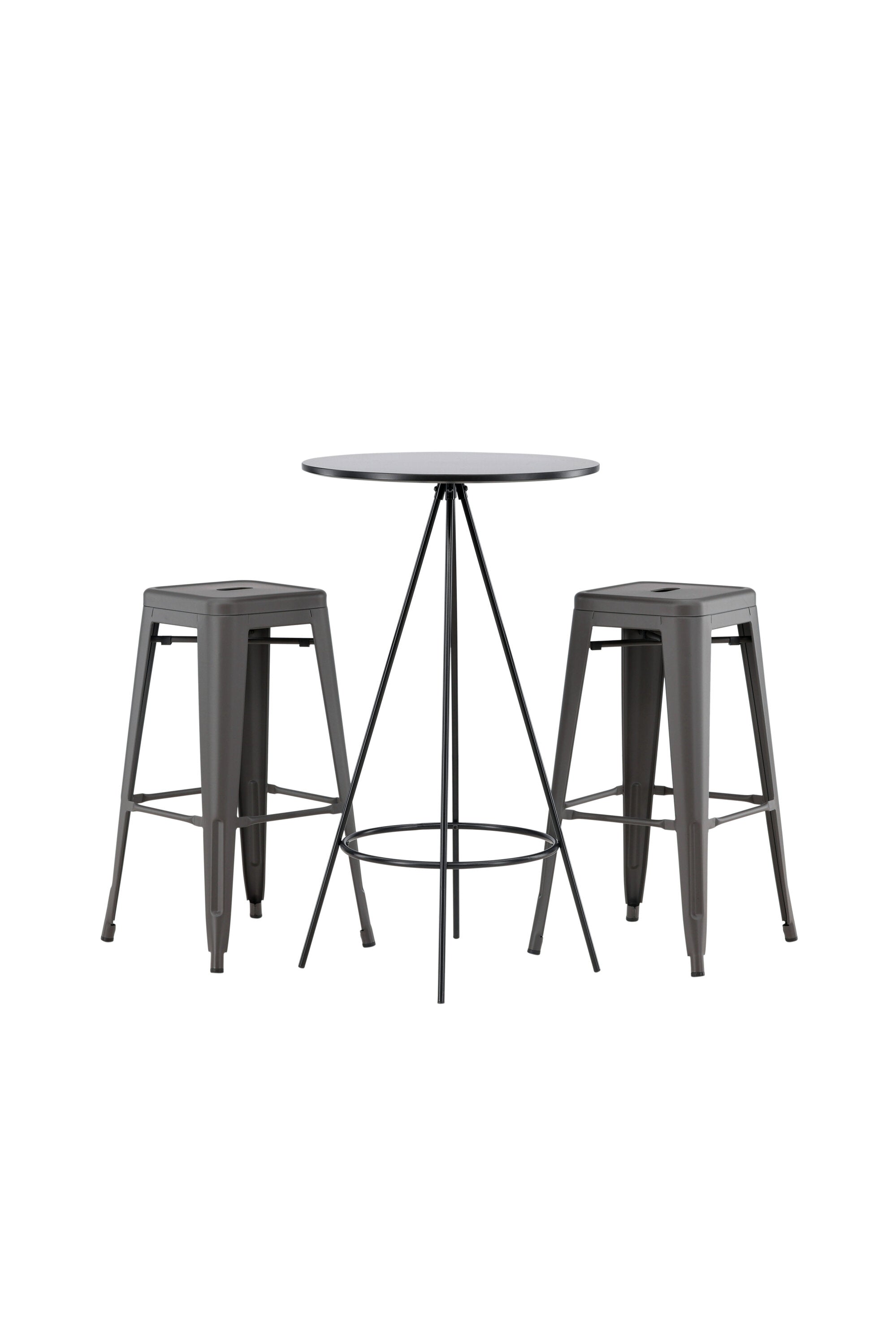 Barset Bistro + Tempe ⌀60cm/2St. Tief in Dunkelgrau präsentiert im Onlineshop von KAQTU Design AG. Bartischset ist von Venture Home