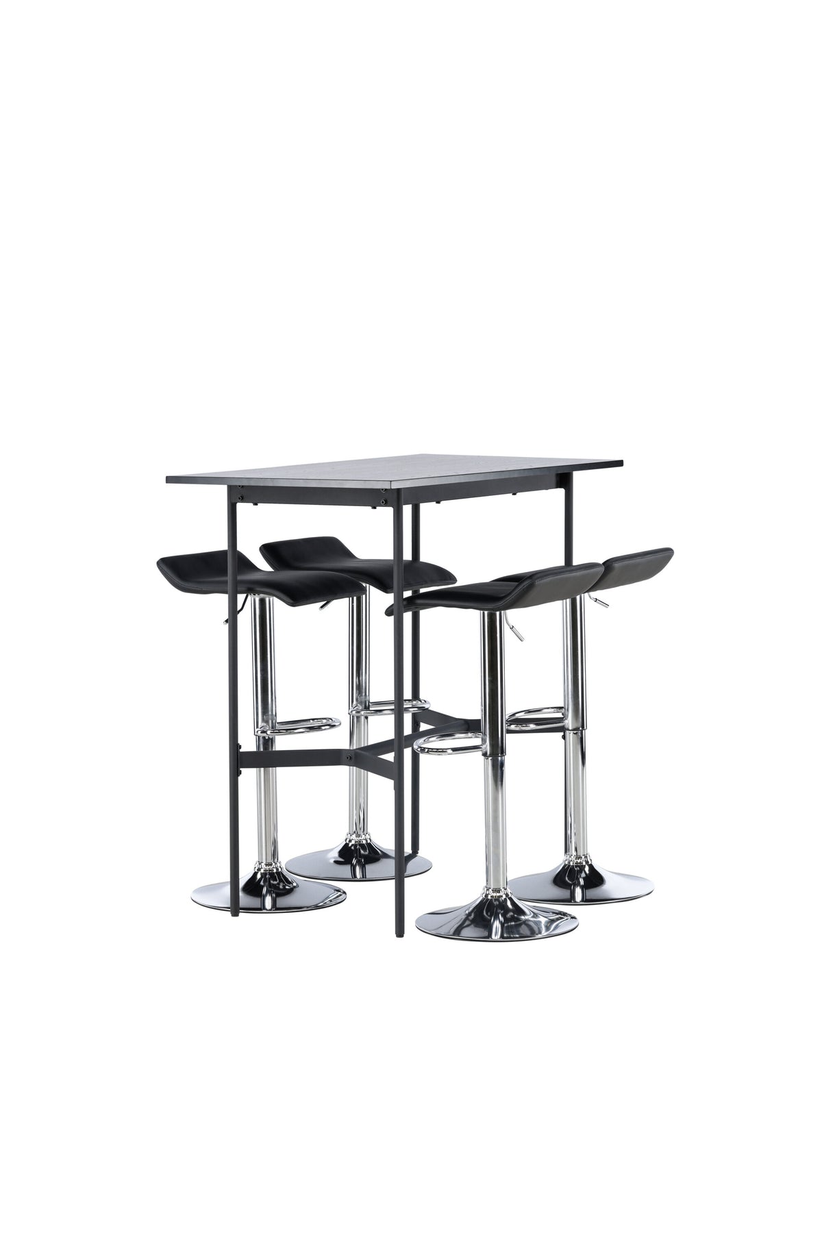 Barset Rax + Jonna 120cm/4St. in Schwarzes Silber präsentiert im Onlineshop von KAQTU Design AG. Bartischset ist von Venture Home