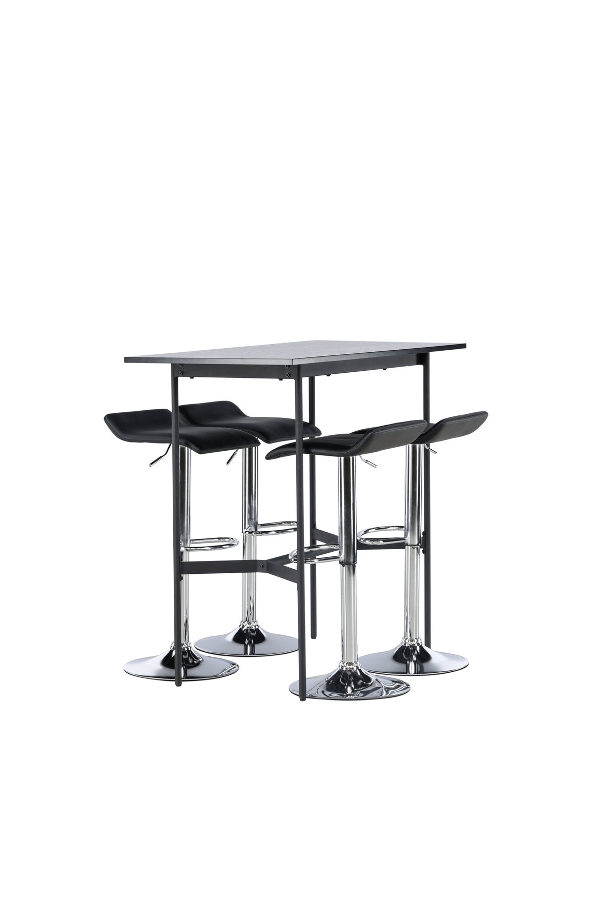 Barset Rax + Jonna 120cm/4St. in Schwarzes Silber präsentiert im Onlineshop von KAQTU Design AG. Bartischset ist von Venture Home