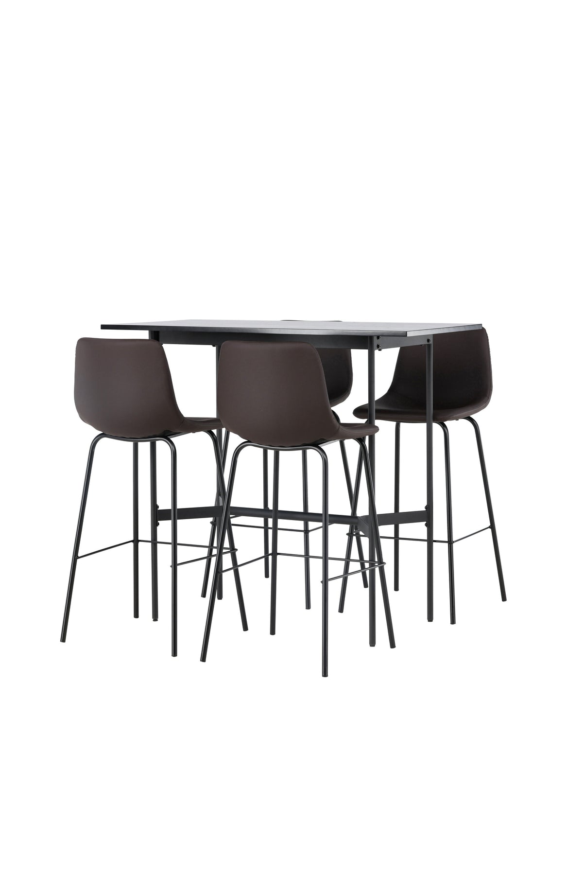 Barset Rax + Alexi 120cm/4St. in Schwarz Braun präsentiert im Onlineshop von KAQTU Design AG. Bartischset ist von Venture Home