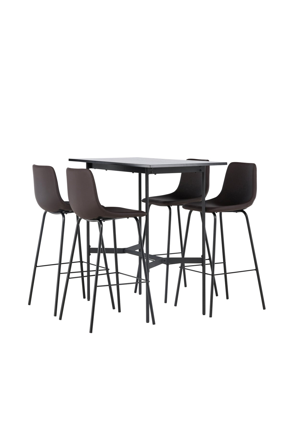 Barset Rax + Alexi 120cm/4St. in Schwarz Braun präsentiert im Onlineshop von KAQTU Design AG. Bartischset ist von Venture Home