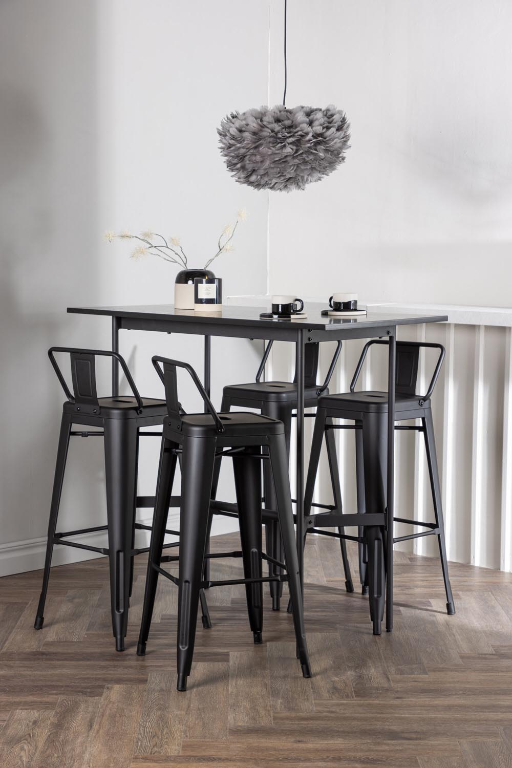 Barset Rax + Tempe 120cm/4St. Hoch in Schwarz präsentiert im Onlineshop von KAQTU Design AG. Bartischset ist von Venture Home