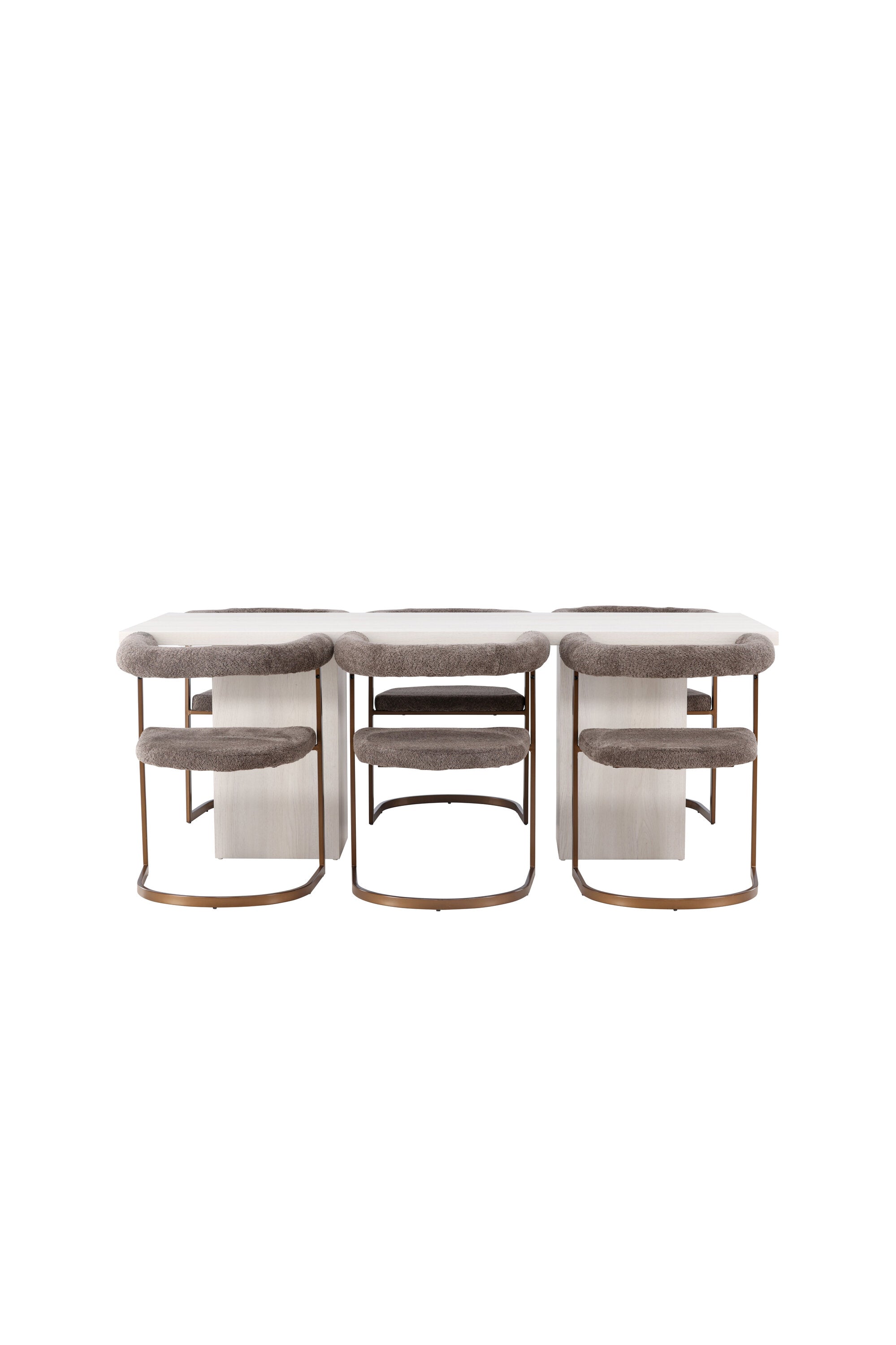 Olga Esszimmerset + Morning 200cm/6St. in Braun-grau präsentiert im Onlineshop von KAQTU Design AG. Esszimmerset ist von Venture Home
