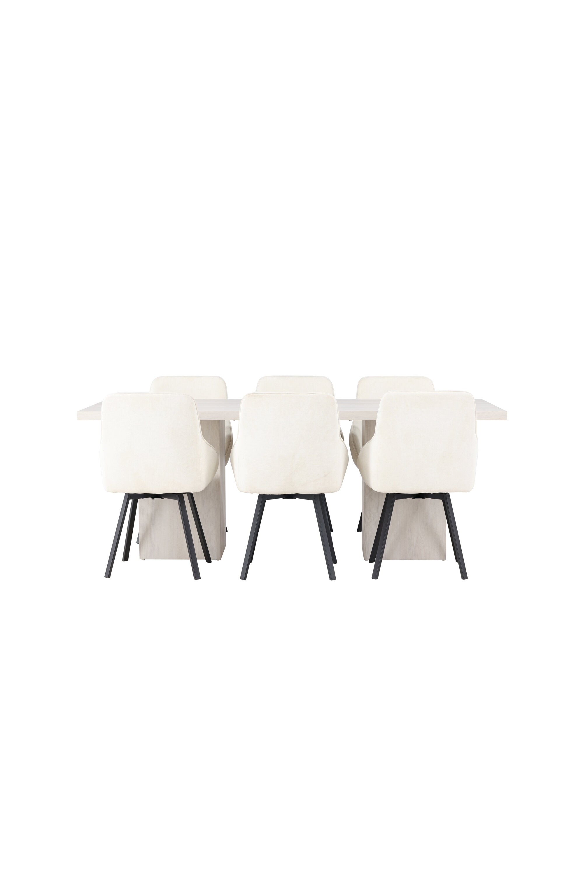 Olga Esszimmerset + Rosie 200cm/6St. in Beige, Schwarz präsentiert im Onlineshop von KAQTU Design AG. Esszimmerset ist von Venture Home