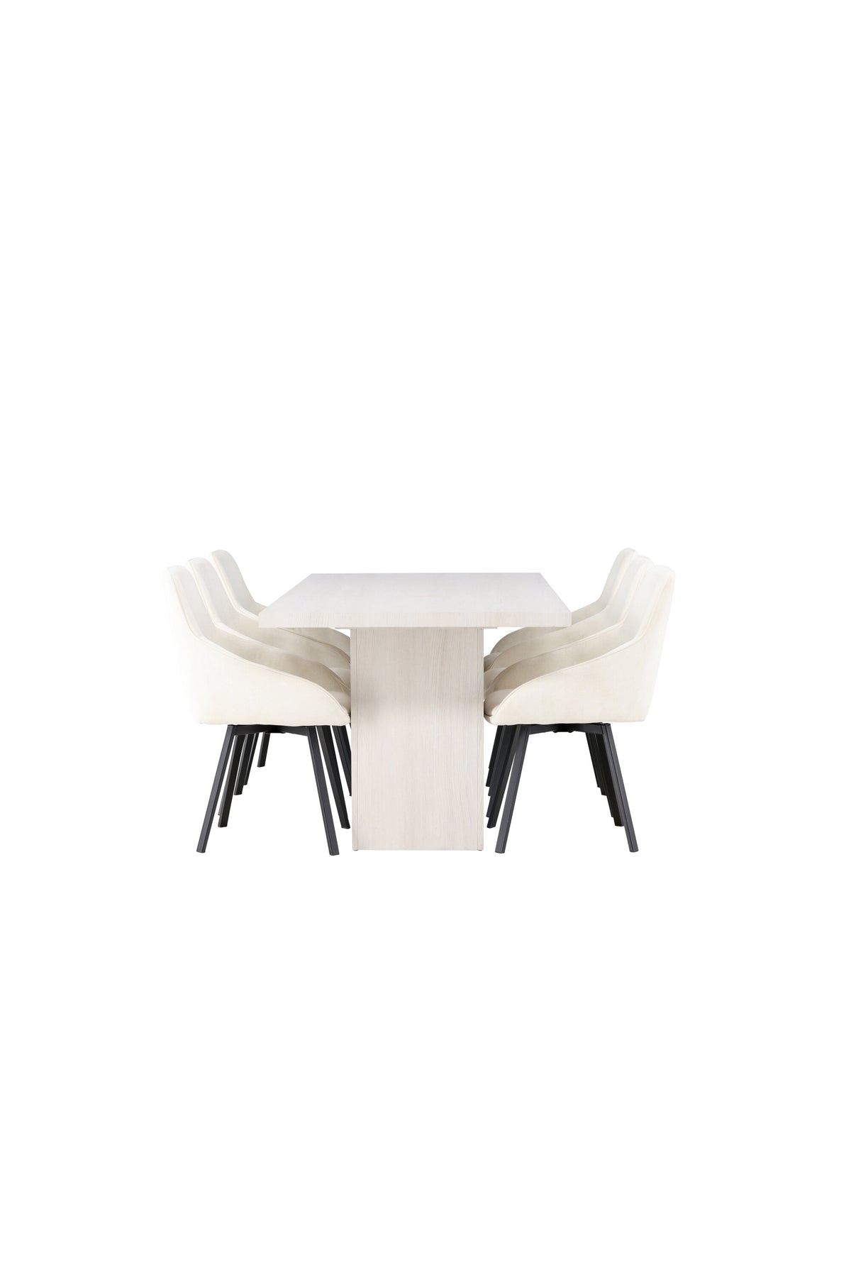 Olga Esszimmerset + Rosie 200cm/6St. in Beige, Schwarz präsentiert im Onlineshop von KAQTU Design AG. Esszimmerset ist von Venture Home