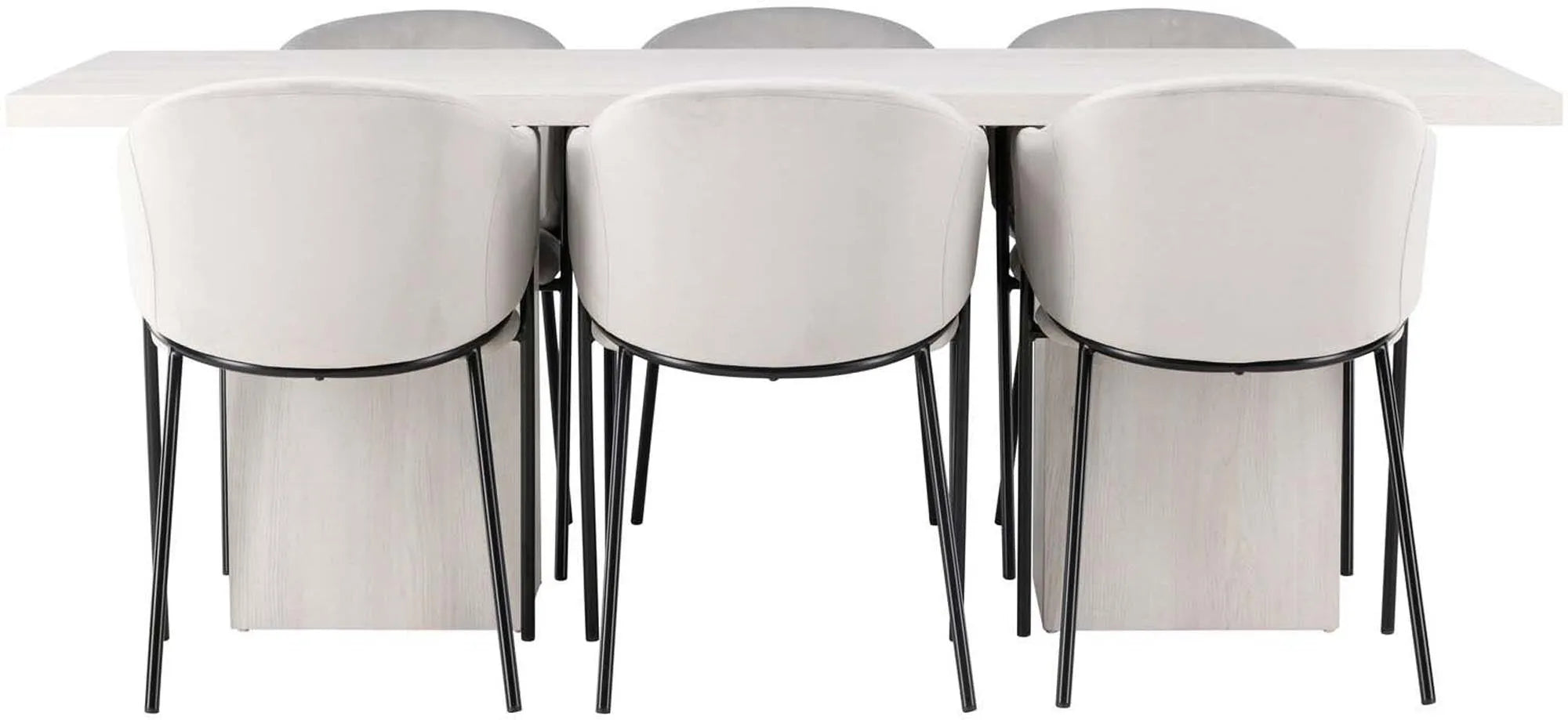 Modernes Olga Esszimmerset mit Evelina Tisch, 200cm, 6 Stühle.