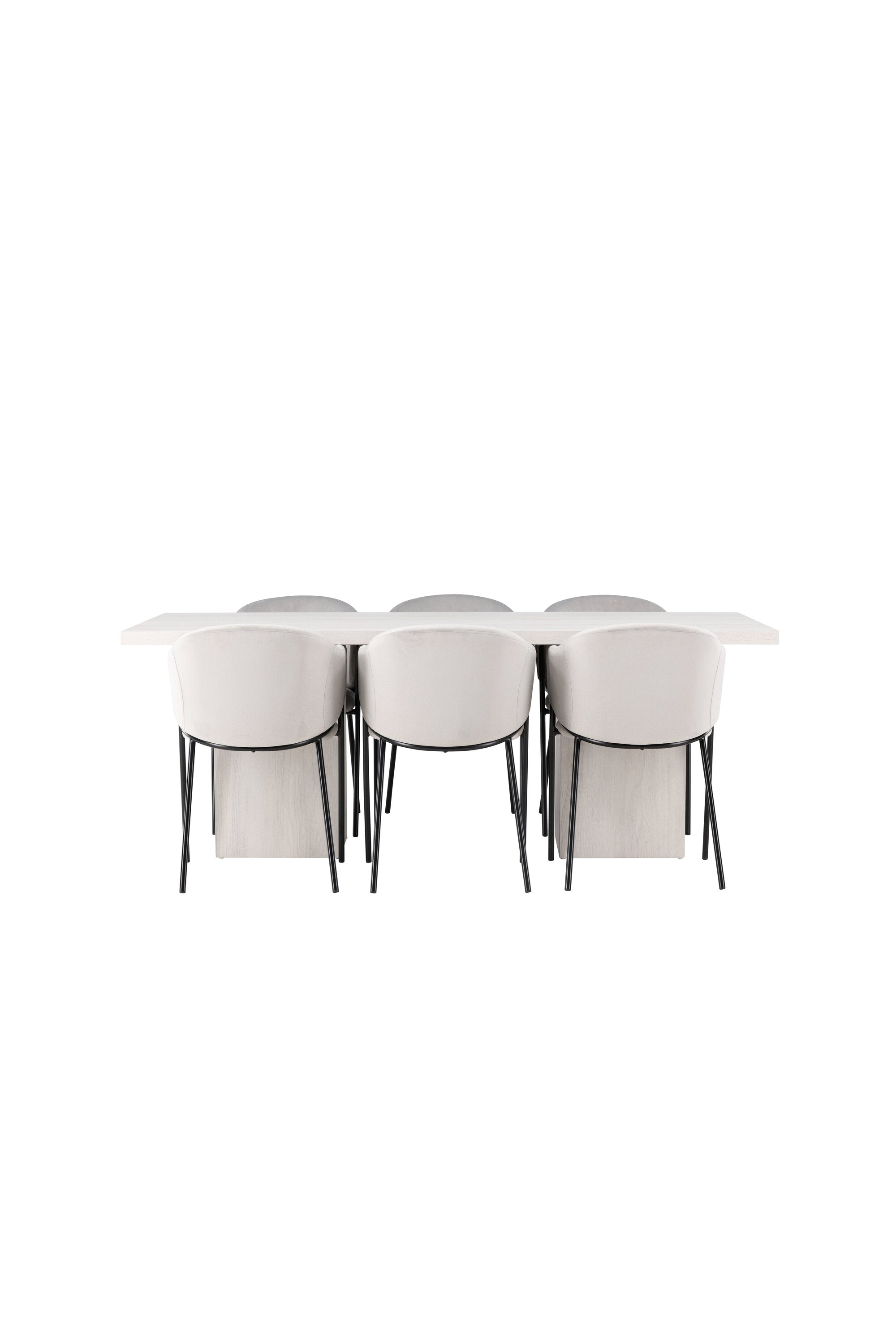 Olga Esszimmerset + Evelina 200cm/6St. in Schwarzgrau präsentiert im Onlineshop von KAQTU Design AG. Esszimmerset ist von Venture Home