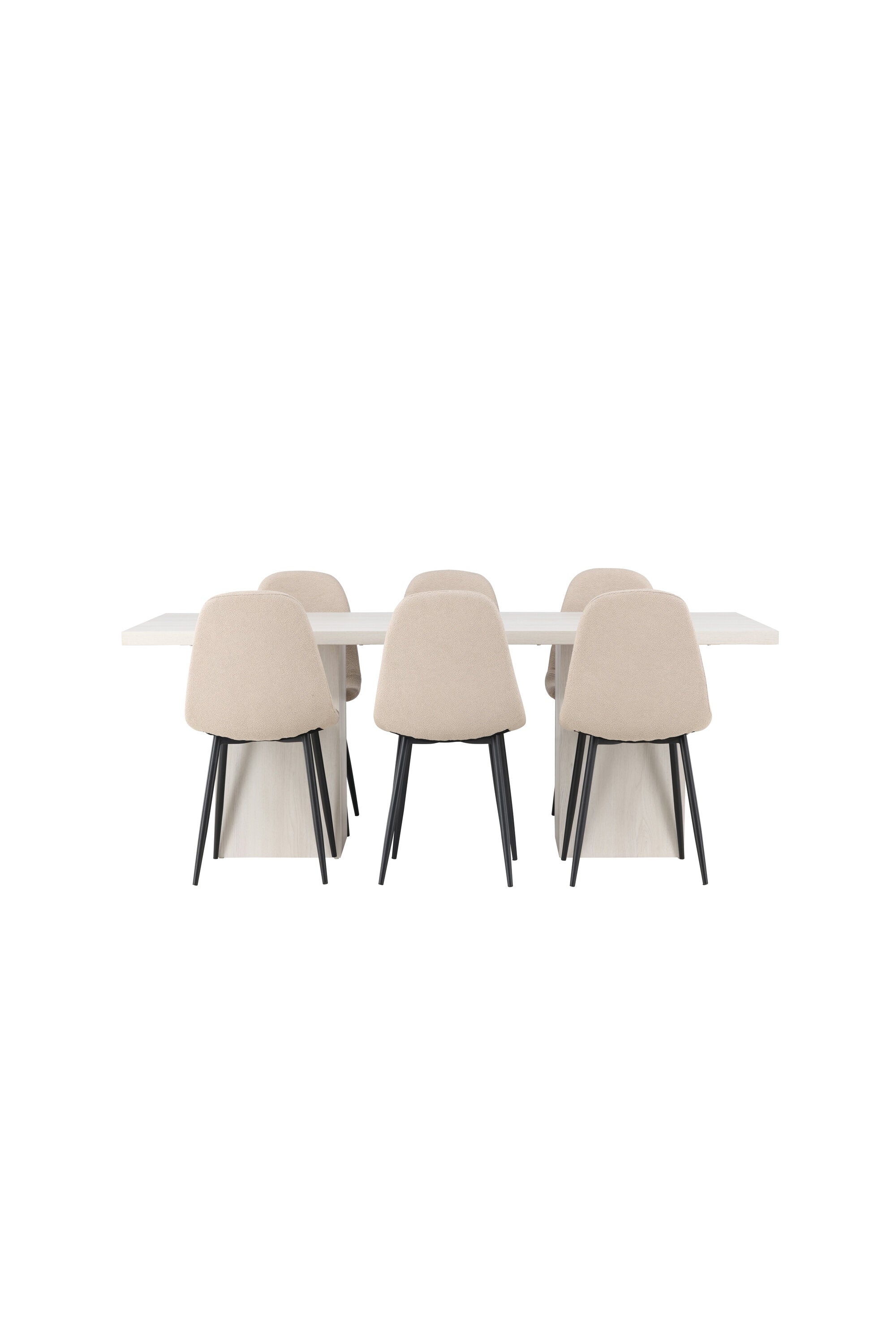 Olga Esszimmerset + Polar 200cm/6St. in Beige, Schwarz präsentiert im Onlineshop von KAQTU Design AG. Esszimmerset ist von Venture Home