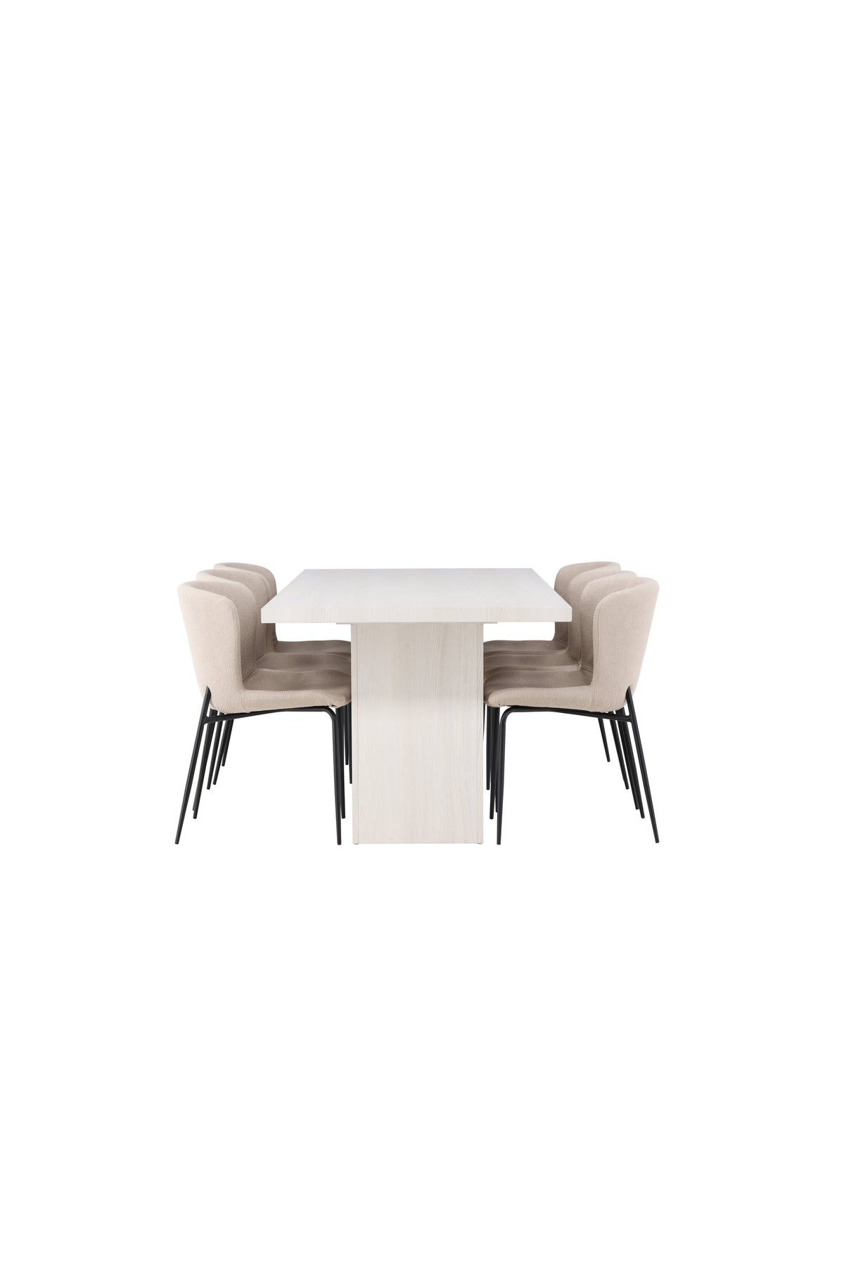 Olga Esszimmerset + Modesto 200cm/6St. in Beige, Schwarz präsentiert im Onlineshop von KAQTU Design AG. Esszimmerset ist von Venture Home