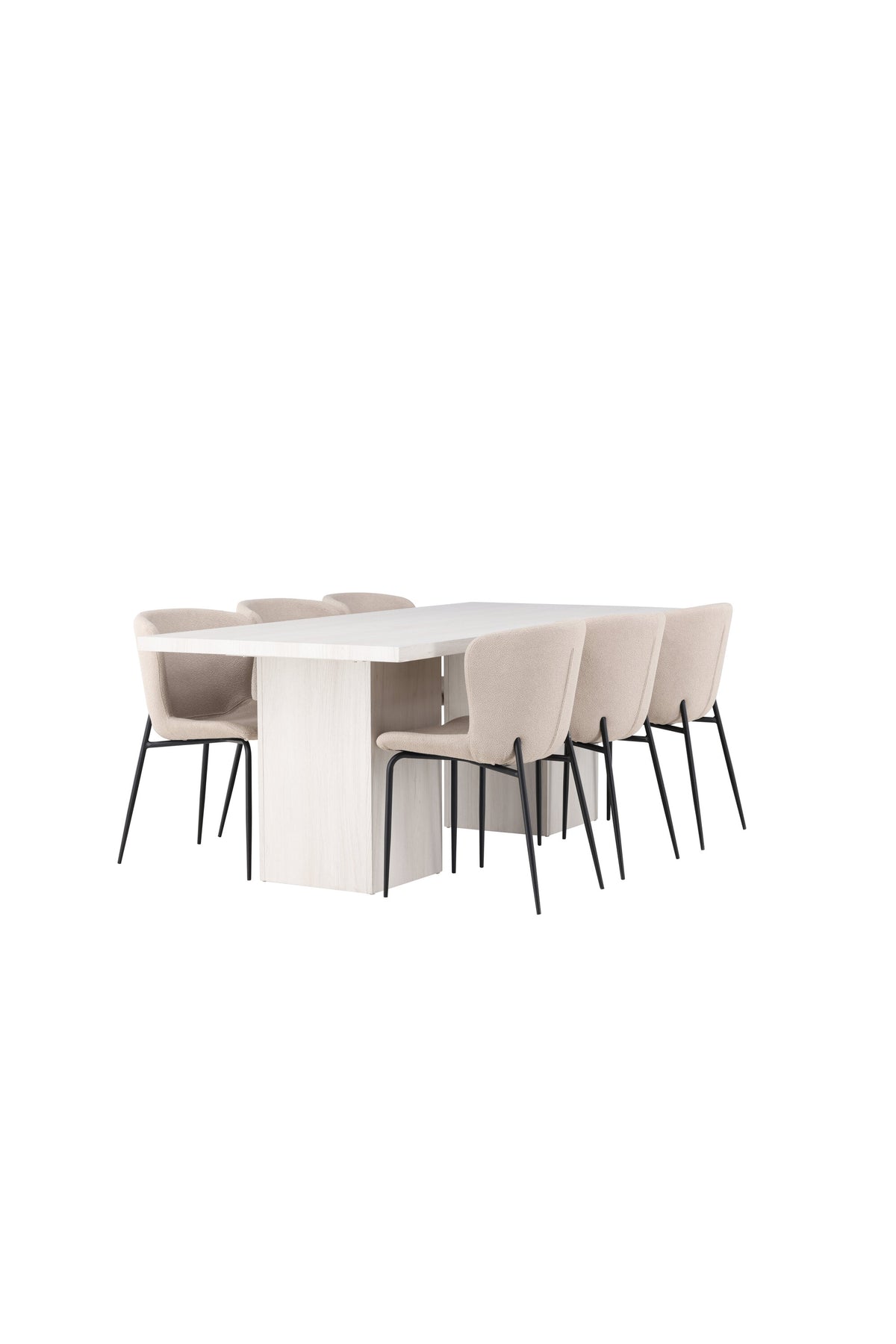 Olga Esszimmerset + Modesto 200cm/6St. in Beige, Schwarz präsentiert im Onlineshop von KAQTU Design AG. Esszimmerset ist von Venture Home
