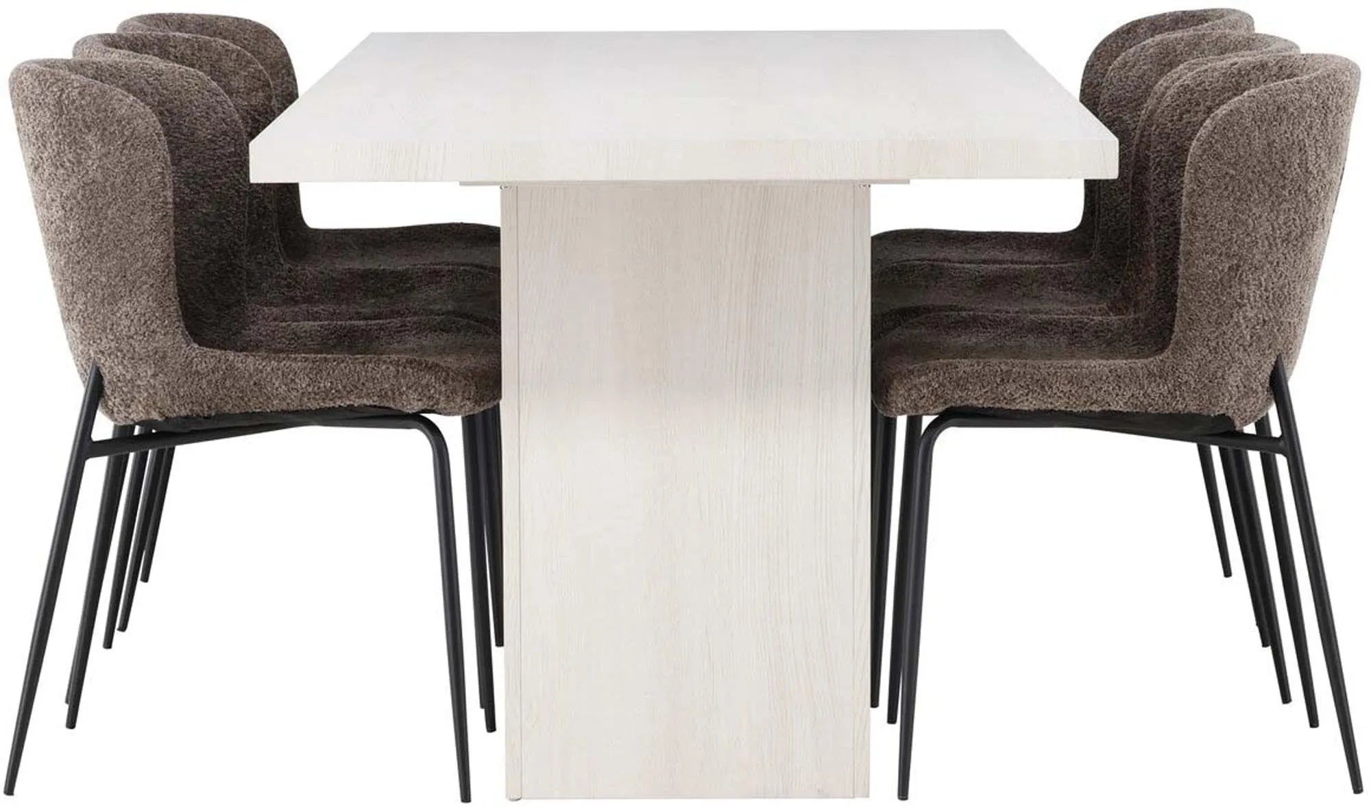 Venture Home Olga Set: 200cm Tisch mit 6 Stühlen für stilvolle Räume.