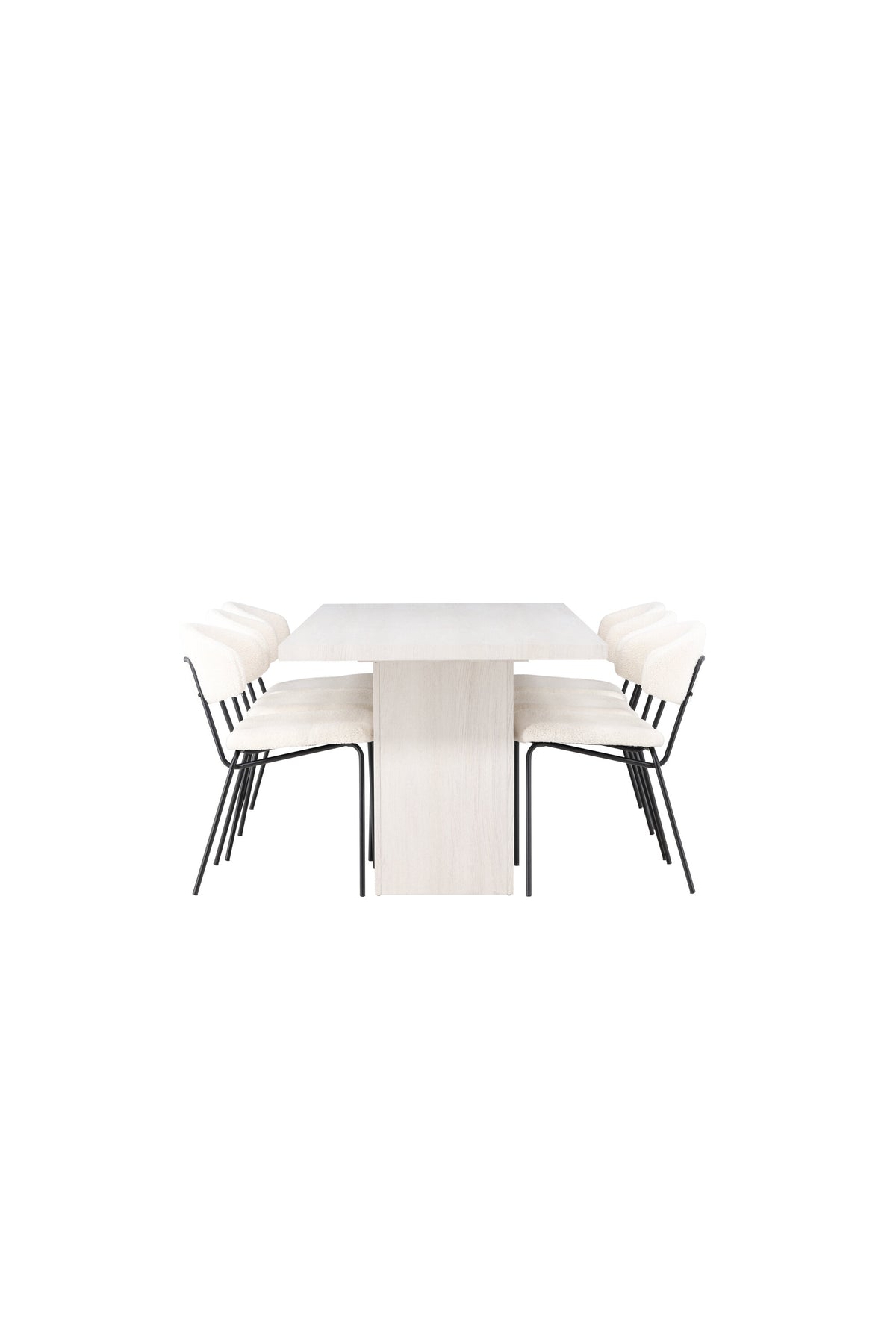 Olga Esszimmerset + Chico 200cm/6St. in Weiss präsentiert im Onlineshop von KAQTU Design AG. Esszimmerset ist von Venture Home