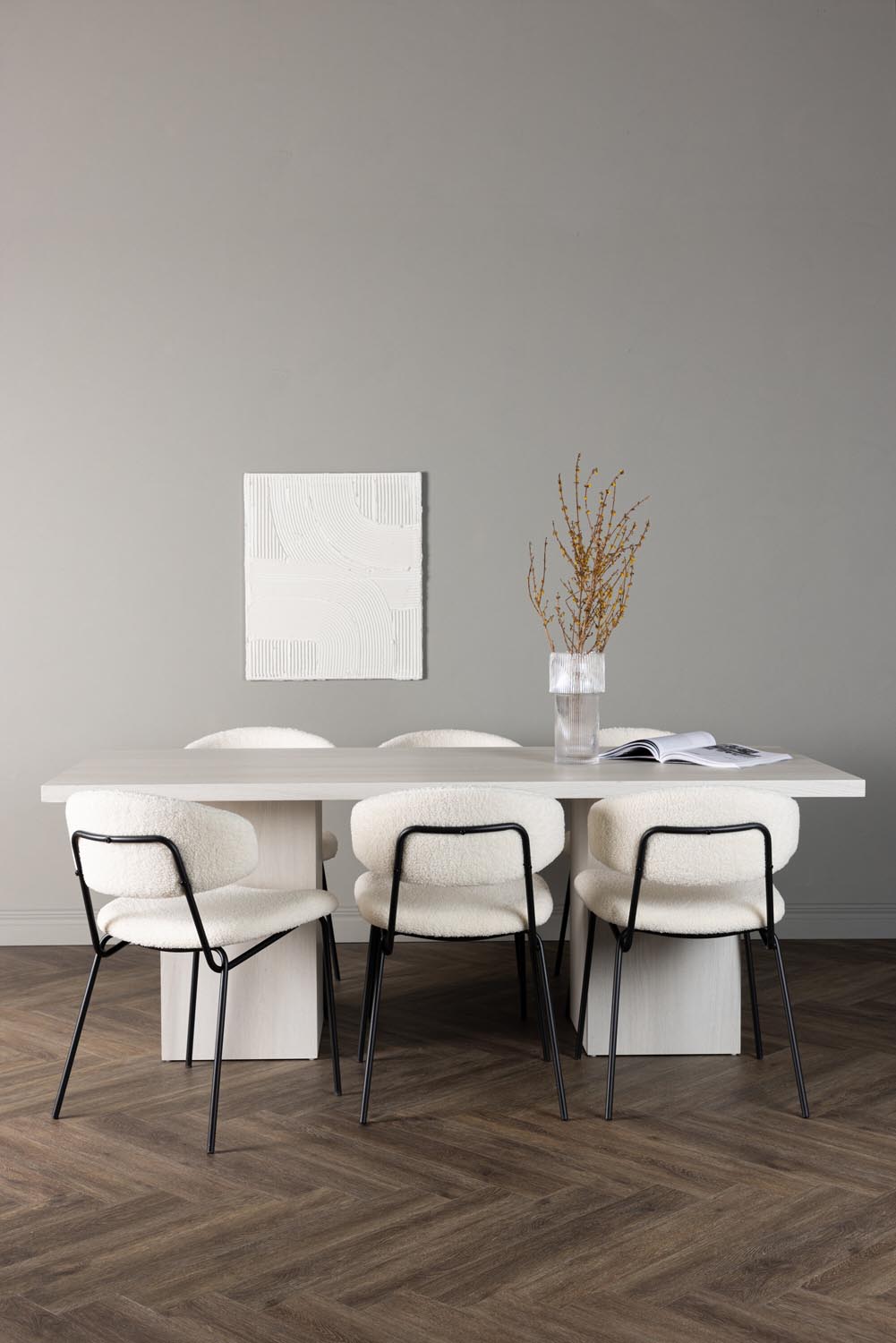 Olga Esszimmerset + Chico 200cm/6St. in Weiss präsentiert im Onlineshop von KAQTU Design AG. Esszimmerset ist von Venture Home