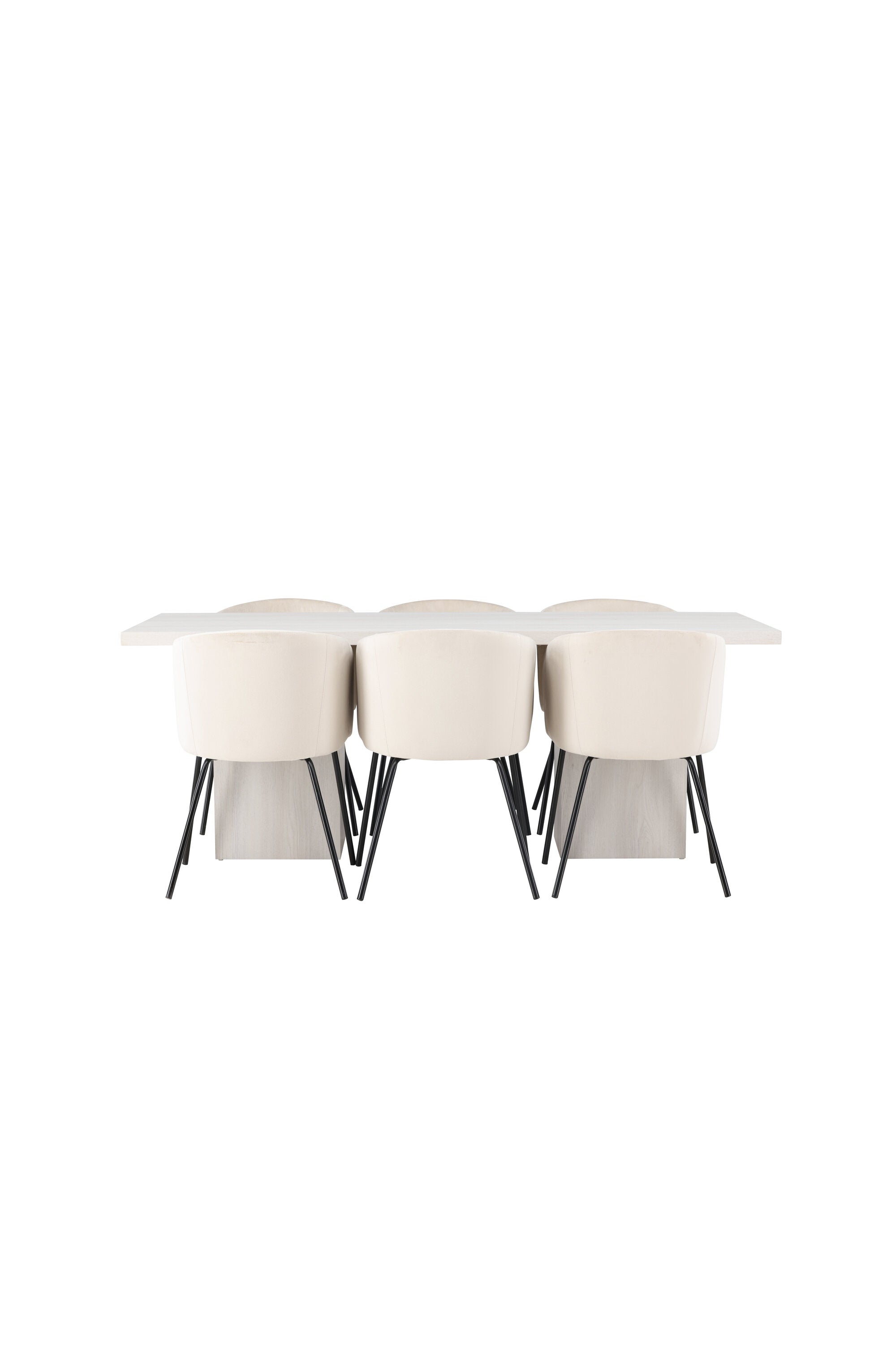 Olga Esszimmerset + Berit 200cm/6St. in Beige, Schwarz präsentiert im Onlineshop von KAQTU Design AG. Esszimmerset ist von Venture Home