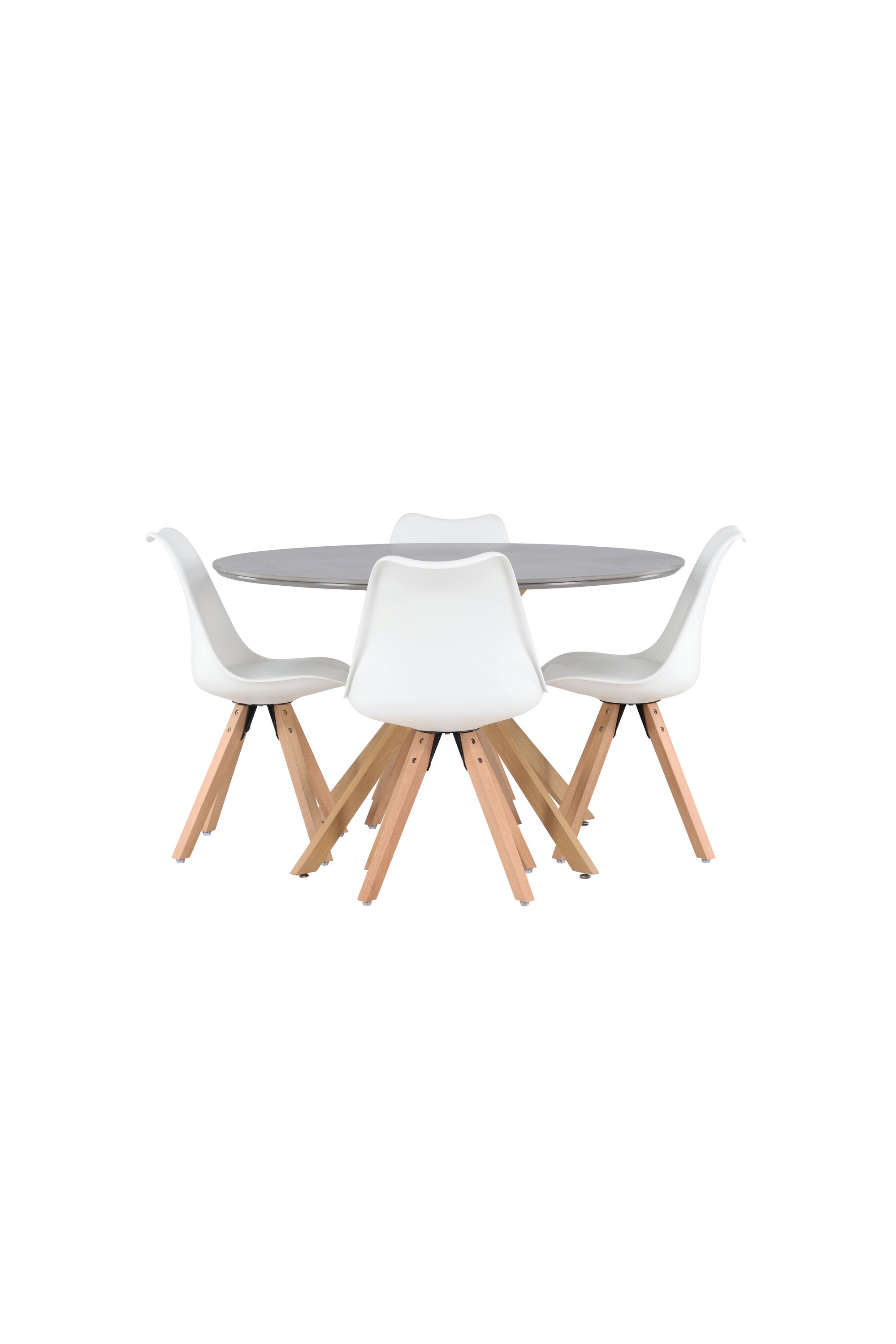 Piazza Esszimmerset + Zeno ⌀120cm/4St. in Natur, Weiss präsentiert im Onlineshop von KAQTU Design AG. Esszimmerset ist von Venture Home
