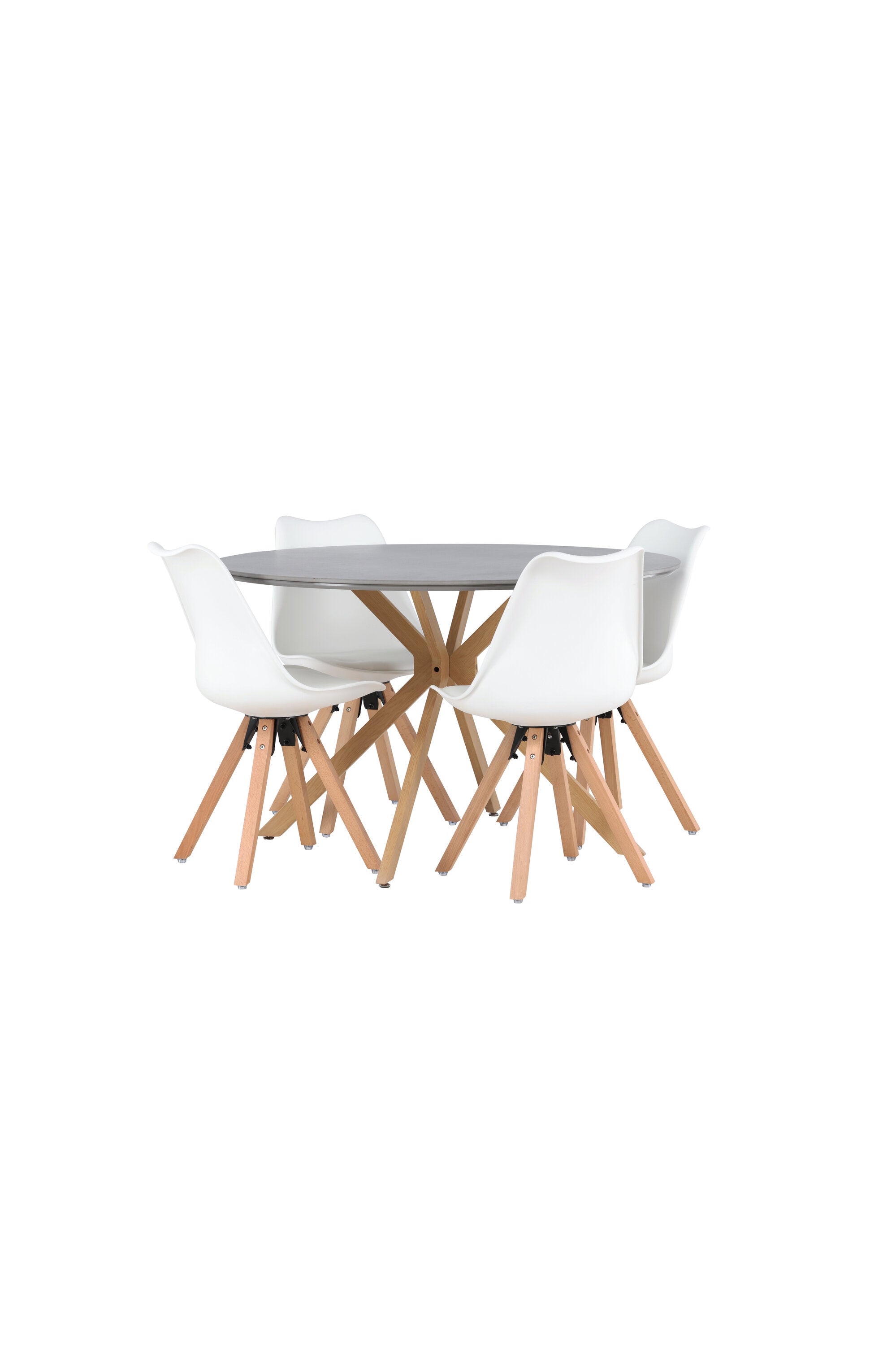 Piazza Esszimmerset + Zeno ⌀120cm/4St. in Natur, Weiss präsentiert im Onlineshop von KAQTU Design AG. Esszimmerset ist von Venture Home
