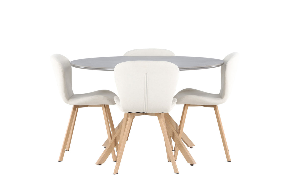 Piazza Esszimmerset + Lilja ⌀120cm/4St. in Beige, Natur präsentiert im Onlineshop von KAQTU Design AG. Esszimmerset ist von Venture Home