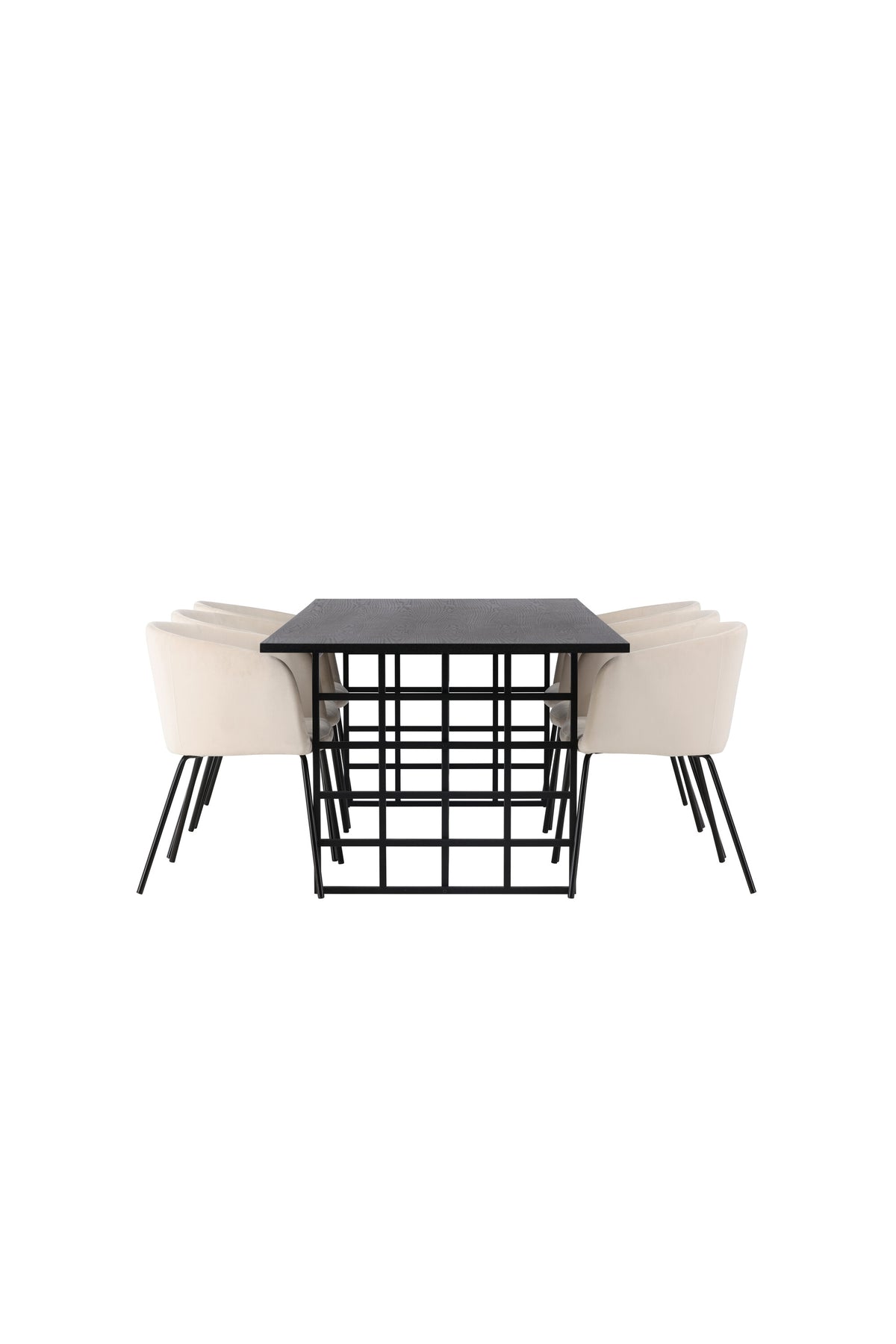 Ystad Esszimmerset + Berit 220cm/6St. in Beige / Schwarz präsentiert im Onlineshop von KAQTU Design AG. Esszimmerset ist von Venture Home