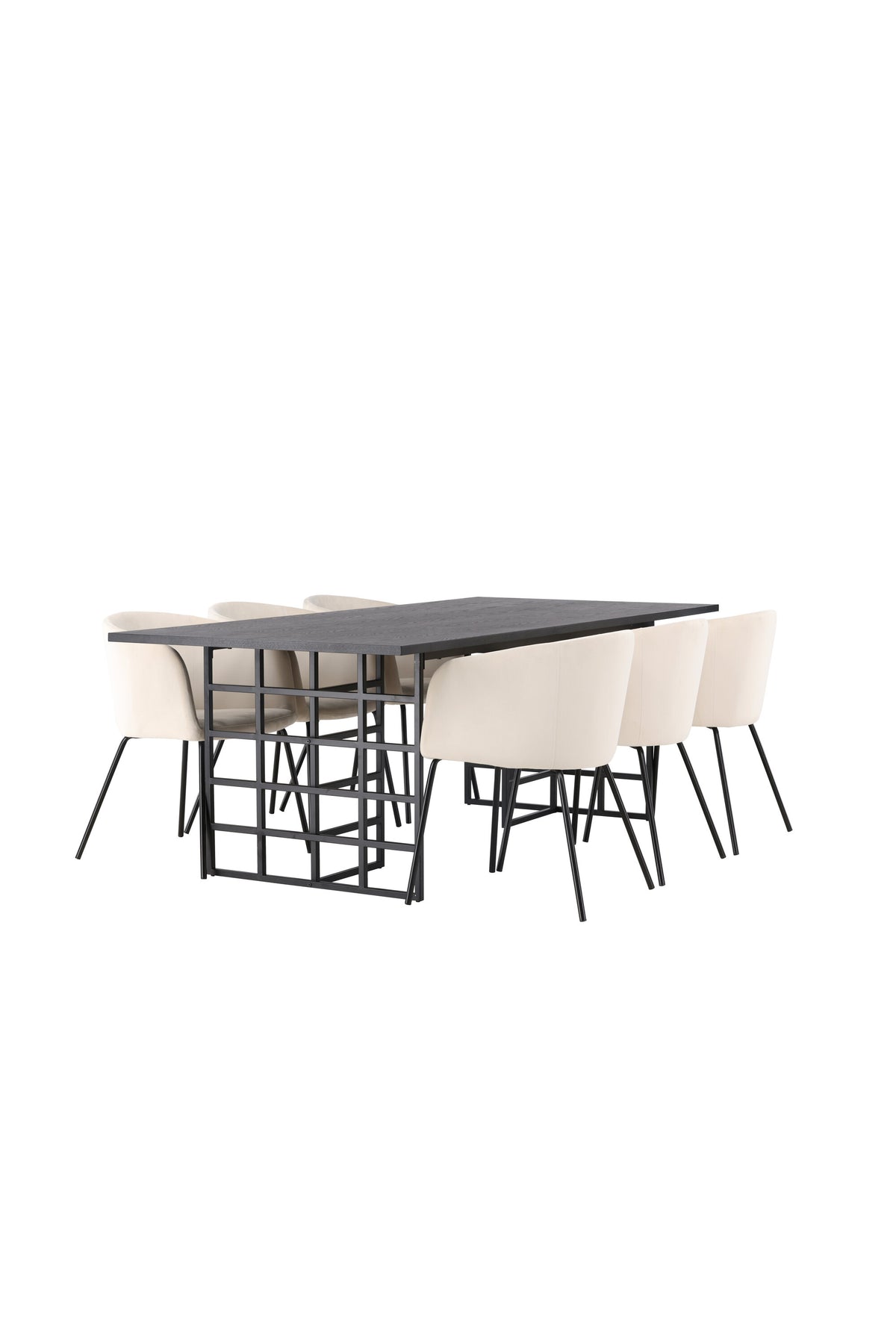 Ystad Esszimmerset + Berit 220cm/6St. in Beige / Schwarz präsentiert im Onlineshop von KAQTU Design AG. Esszimmerset ist von Venture Home