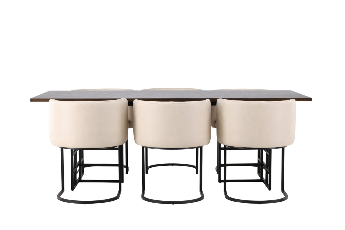 Set sala da pranzo Ystad + Simrishamn 220 cm/6 pezzi.