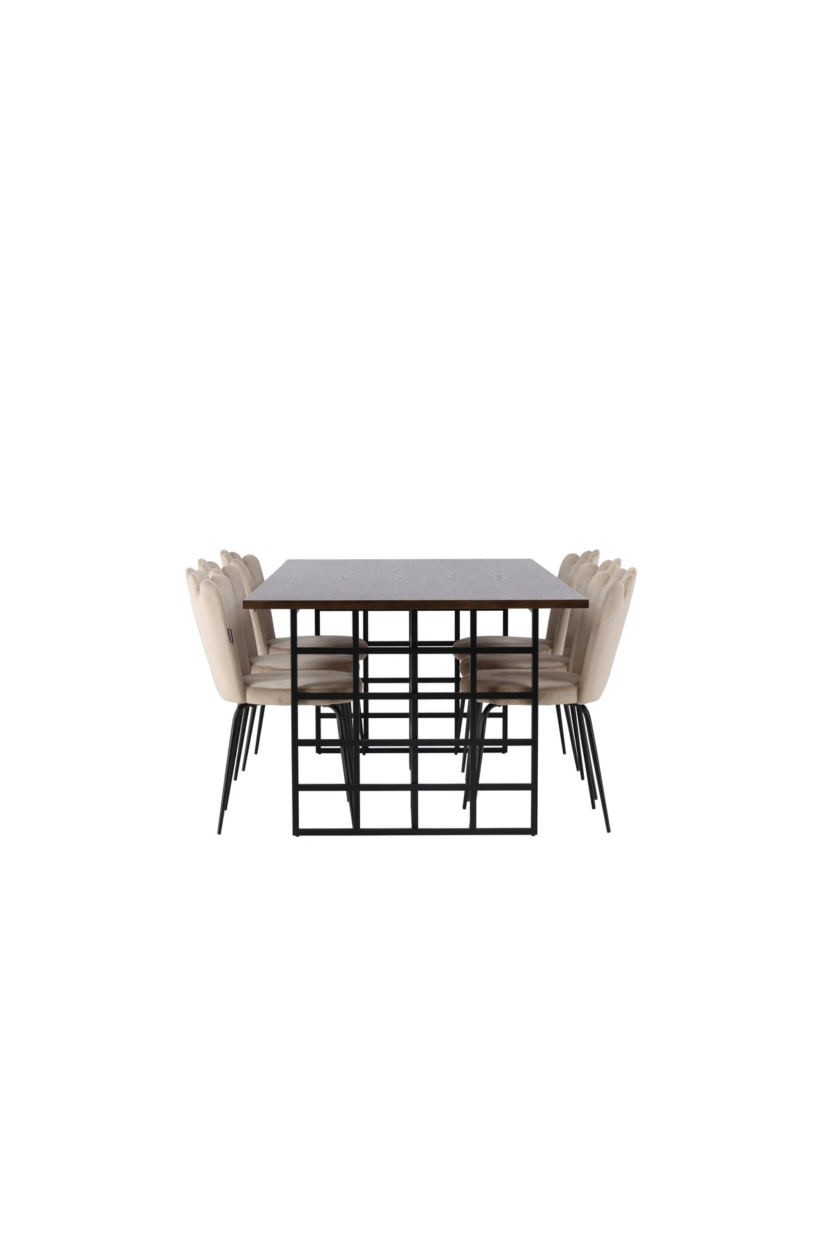 Ystad Esszimmerset + Limhamn 220cm/6St. in Braun / Beige / Schwarz präsentiert im Onlineshop von KAQTU Design AG. Esszimmerset ist von Venture Home