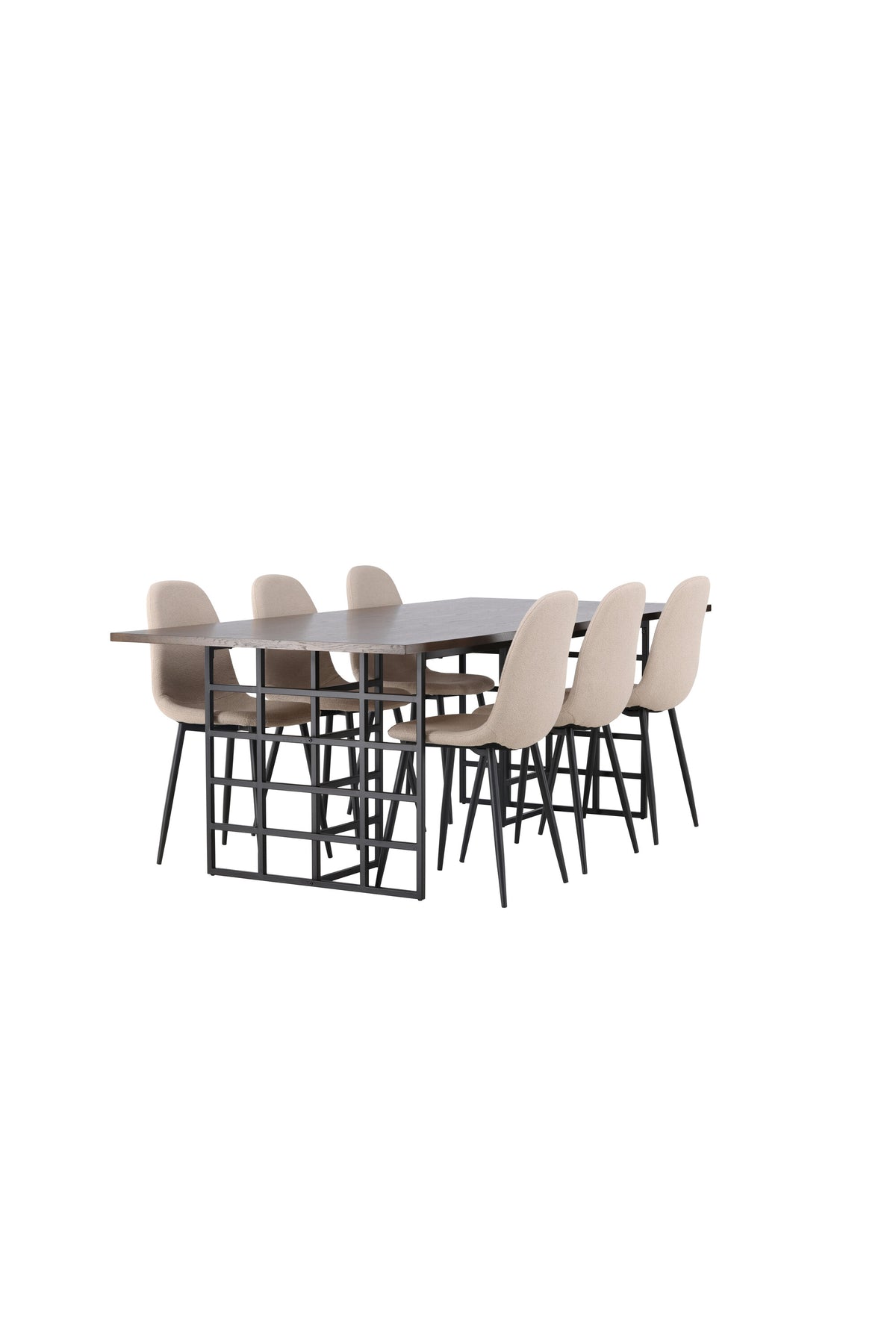 Ystad Esszimmerset + Polar 220cm/6St. in Beige, Schwarz präsentiert im Onlineshop von KAQTU Design AG. Esszimmerset ist von Venture Home