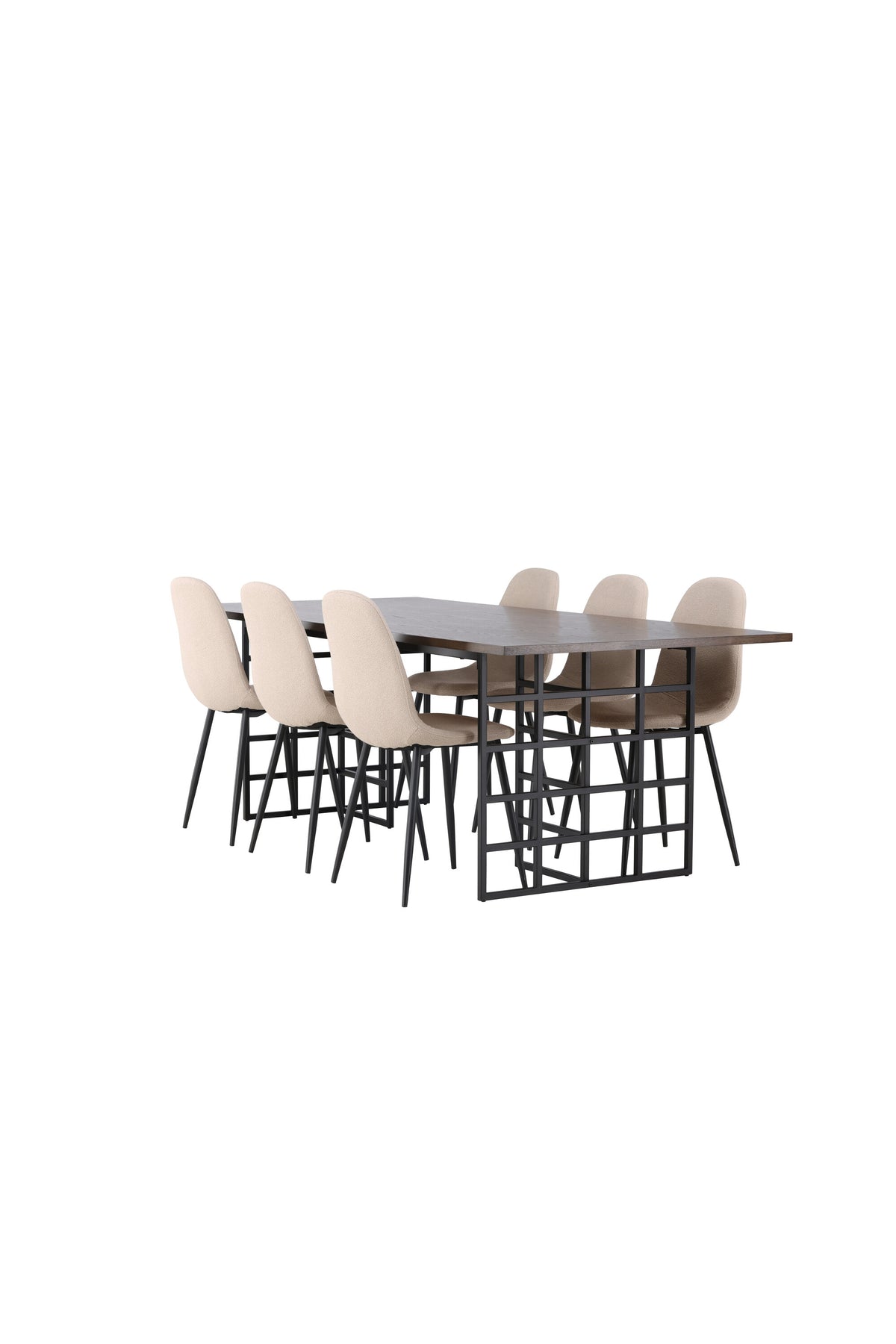 Ystad Esszimmerset + Polar 220cm/6St. in Beige, Schwarz präsentiert im Onlineshop von KAQTU Design AG. Esszimmerset ist von Venture Home