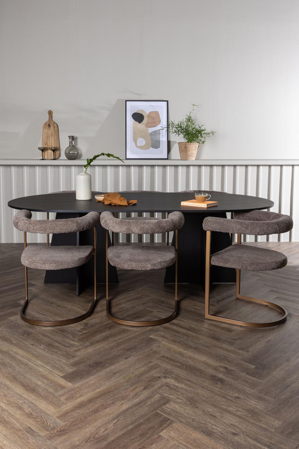 Bootcut Esszimmerset + Morning 230cm/6St. in Braun-grau präsentiert im Onlineshop von KAQTU Design AG. Esszimmerset ist von Venture Home