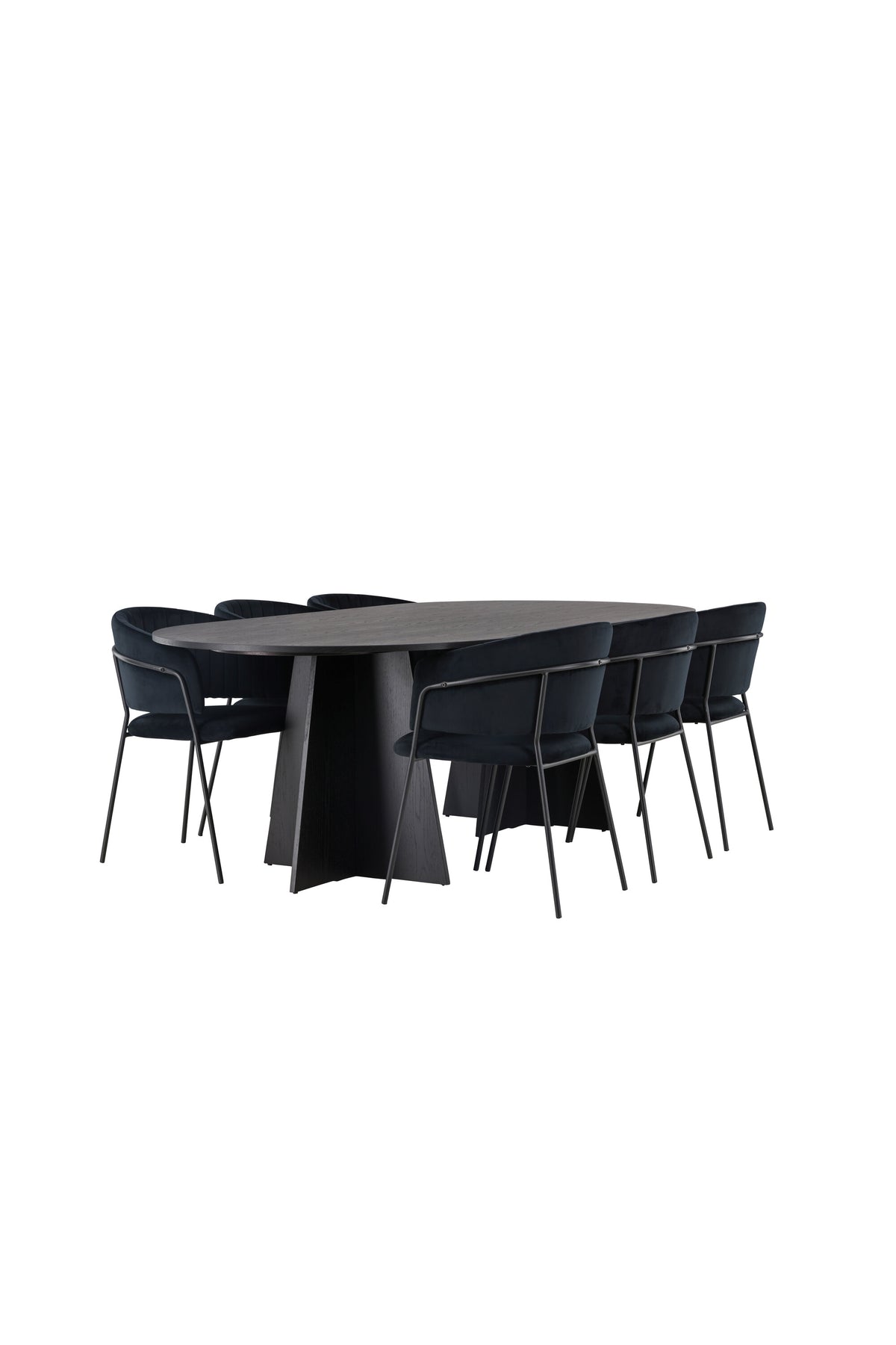 Bootcut Esszimmerset + Selma 230cm/6St. in Schwarz präsentiert im Onlineshop von KAQTU Design AG. Esszimmerset ist von Venture Home