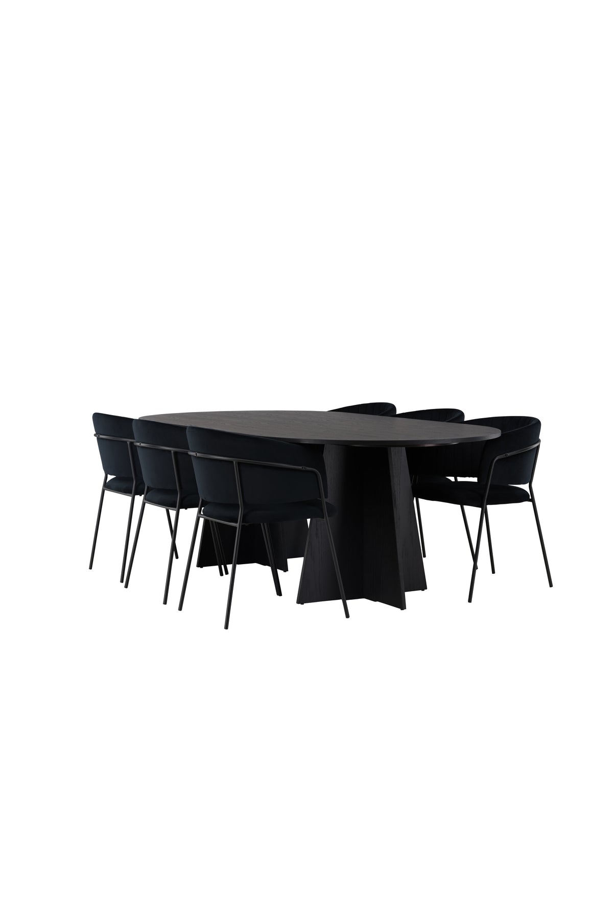 Bootcut Esszimmerset + Selma 230cm/6St. in Schwarz präsentiert im Onlineshop von KAQTU Design AG. Esszimmerset ist von Venture Home
