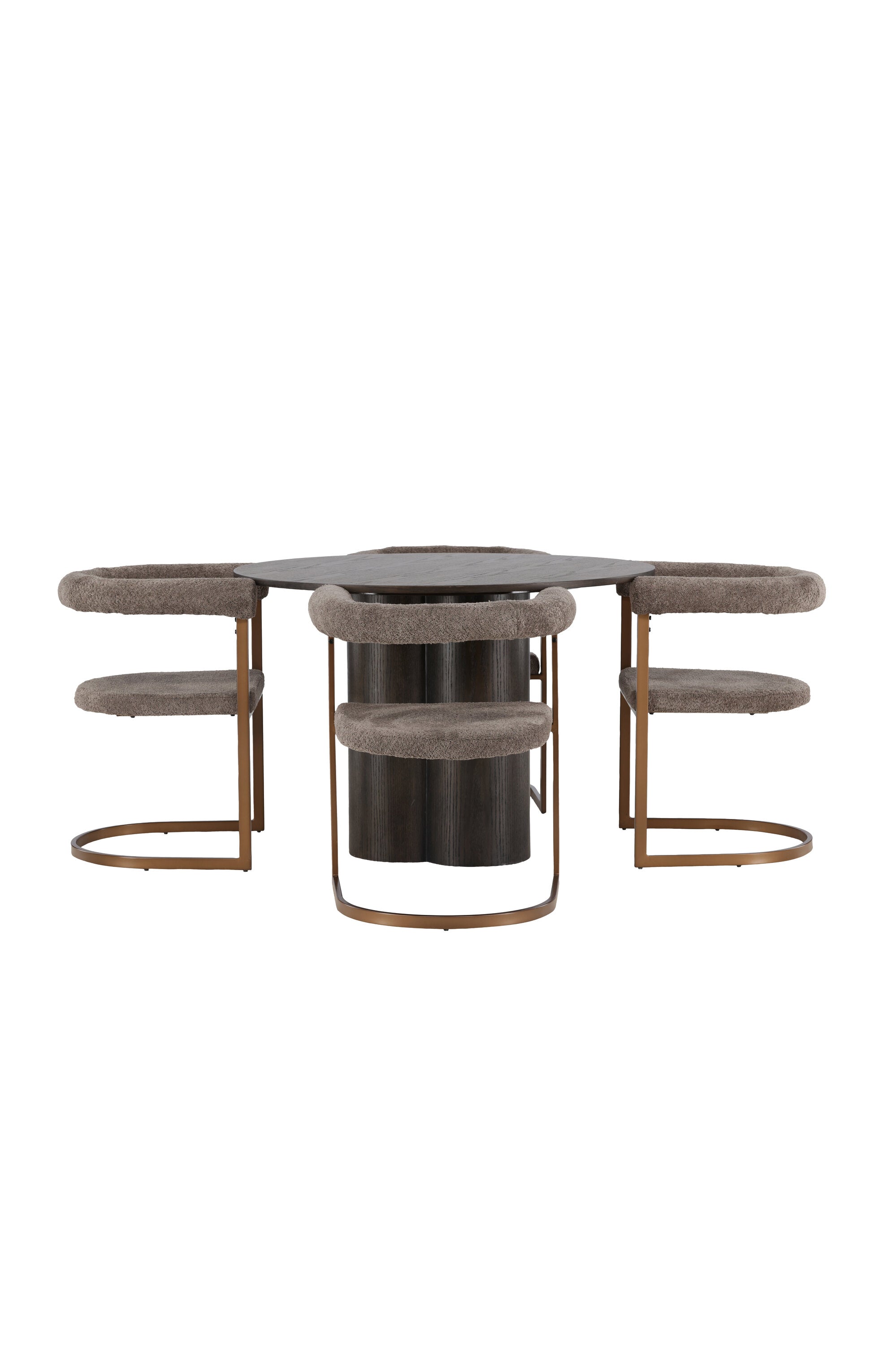 Olivia Esszimmerset + Morning ⌀110cm/4St. in Braun-grau präsentiert im Onlineshop von KAQTU Design AG. Esszimmerset ist von Venture Home