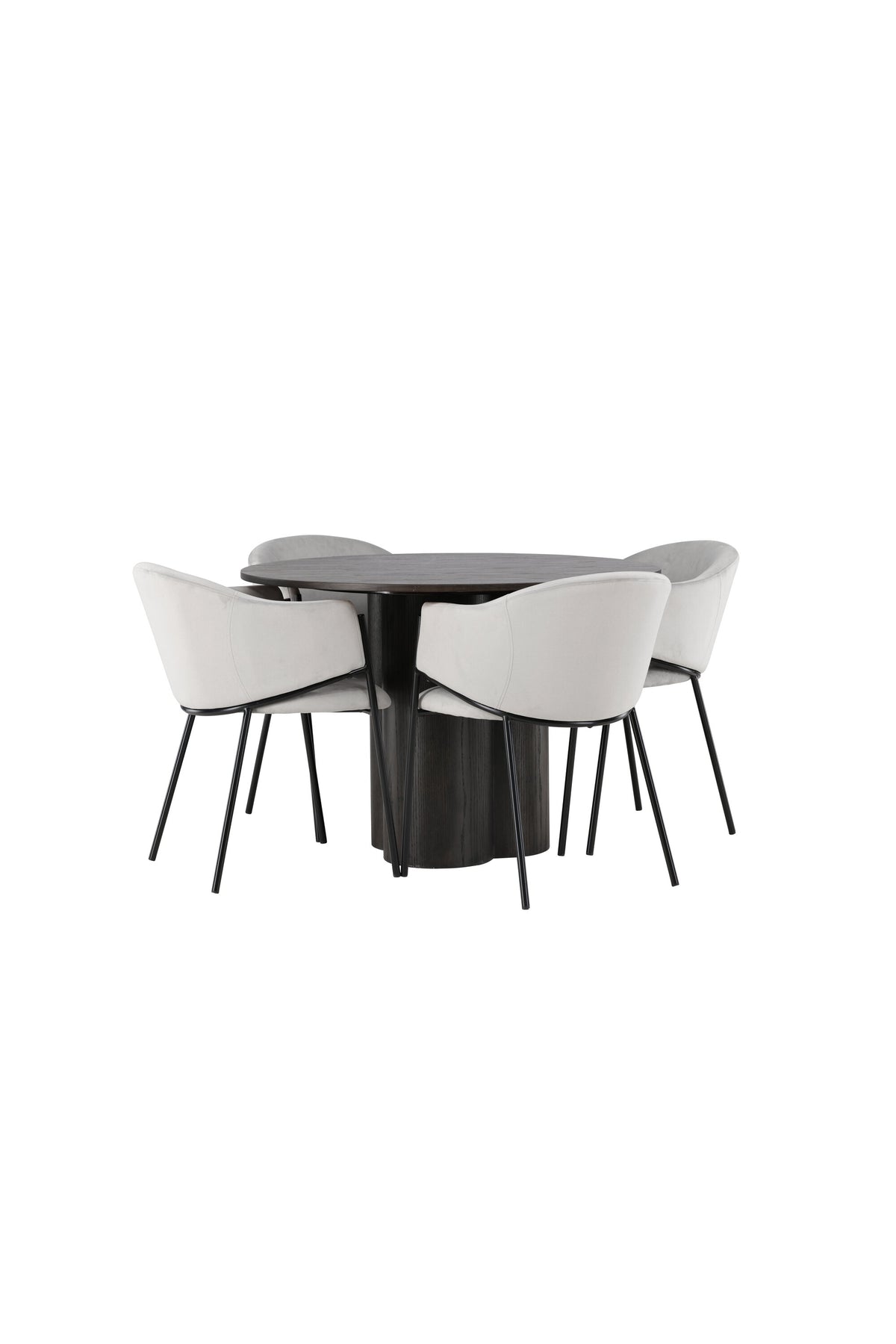Olivia Esszimmerset + Evelina ⌀110cm/4St. in Schwarzgrau präsentiert im Onlineshop von KAQTU Design AG. Esszimmerset ist von Venture Home