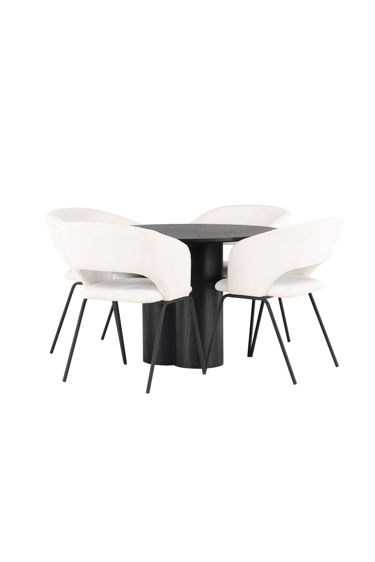Olivia Esszimmerset + Day ⌀110cm/4St. in Schwarz / Weiss präsentiert im Onlineshop von KAQTU Design AG. Esszimmerset ist von Venture Home