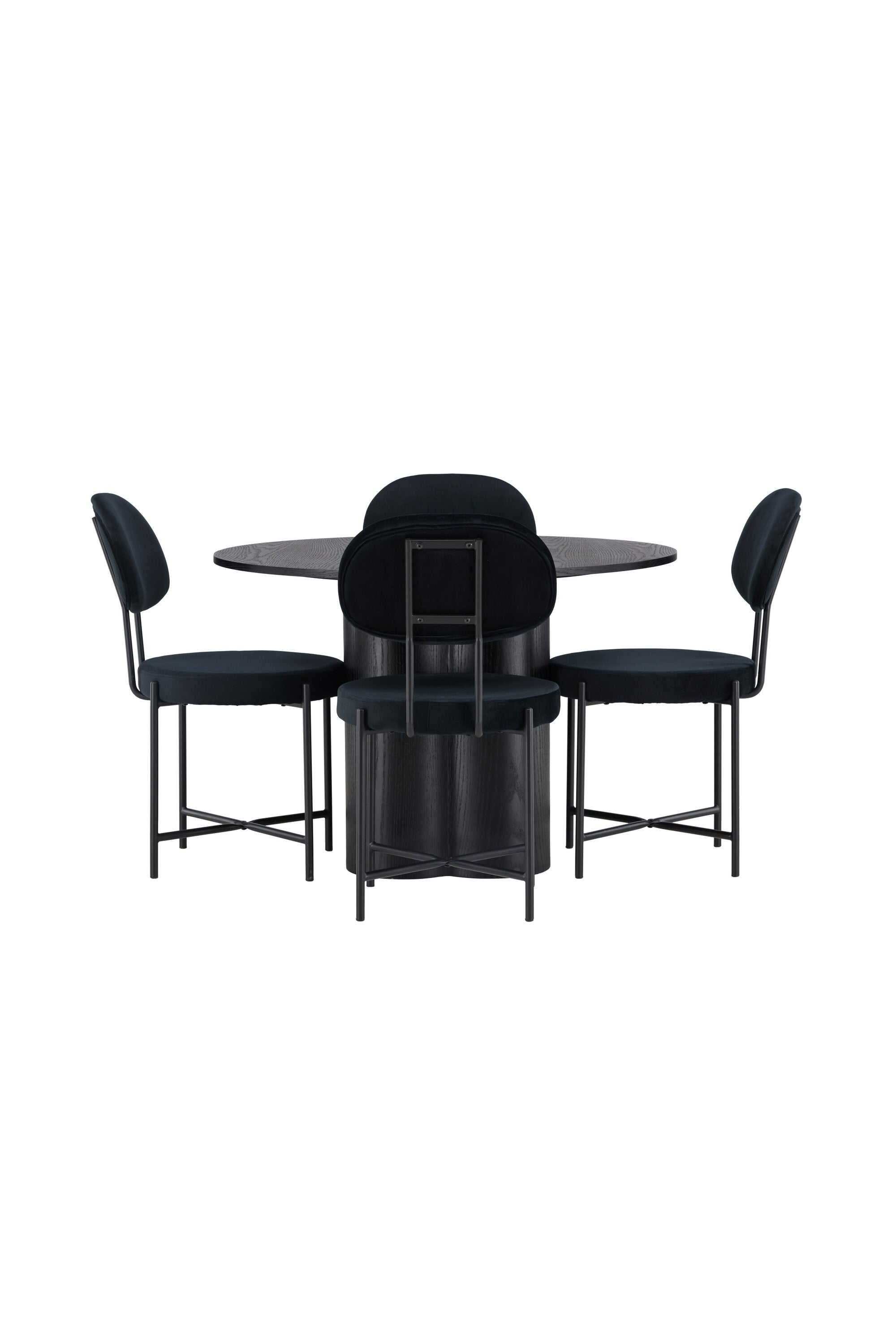 Olivia Esszimmerset + Stella ⌀110cm/4St. in Schwarz präsentiert im Onlineshop von KAQTU Design AG. Esszimmerset ist von Venture Home