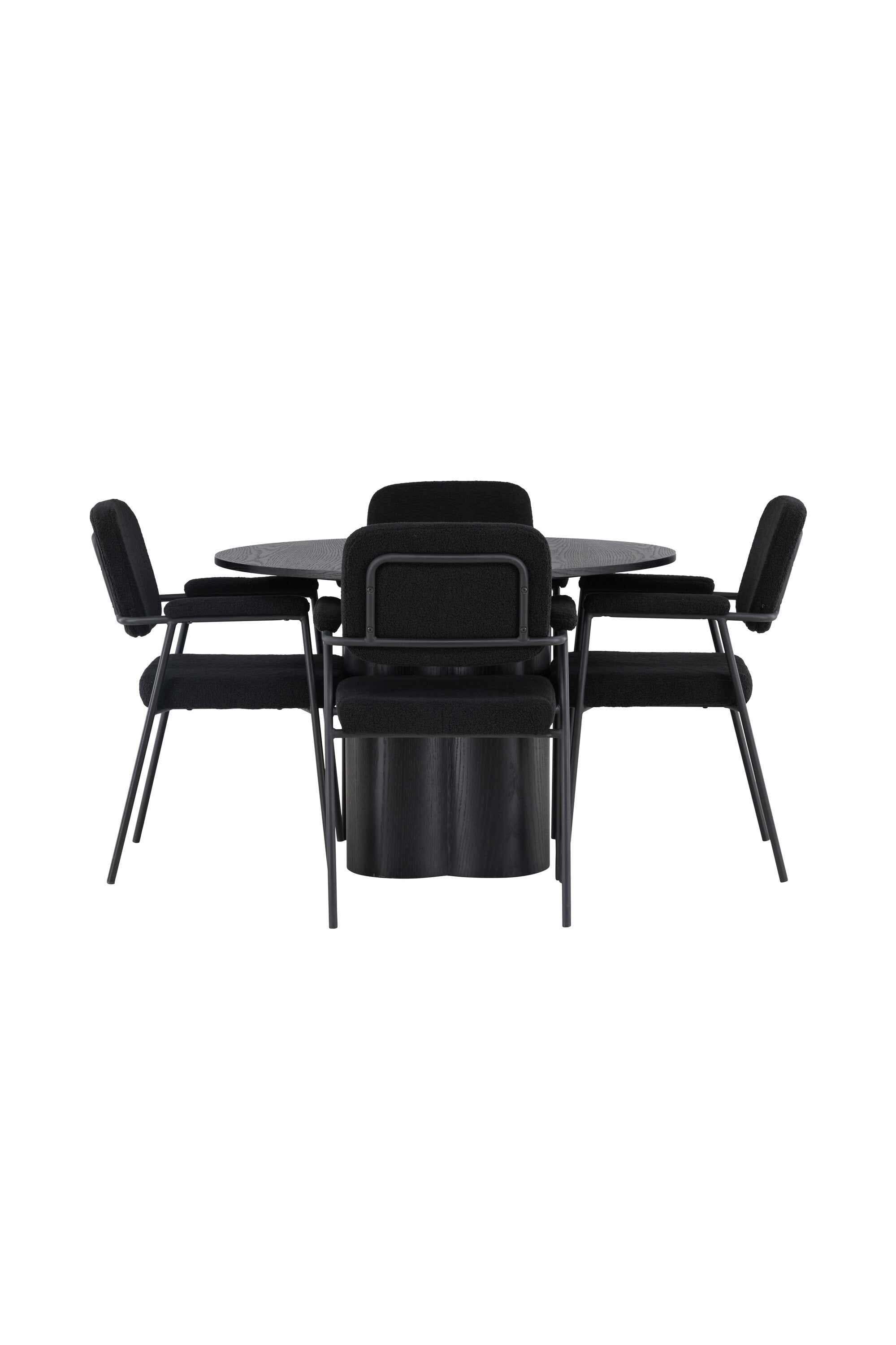 Olivia Esszimmerset + Yesterday ⌀110cm/4St. in Schwarz präsentiert im Onlineshop von KAQTU Design AG. Esszimmerset ist von Venture Home