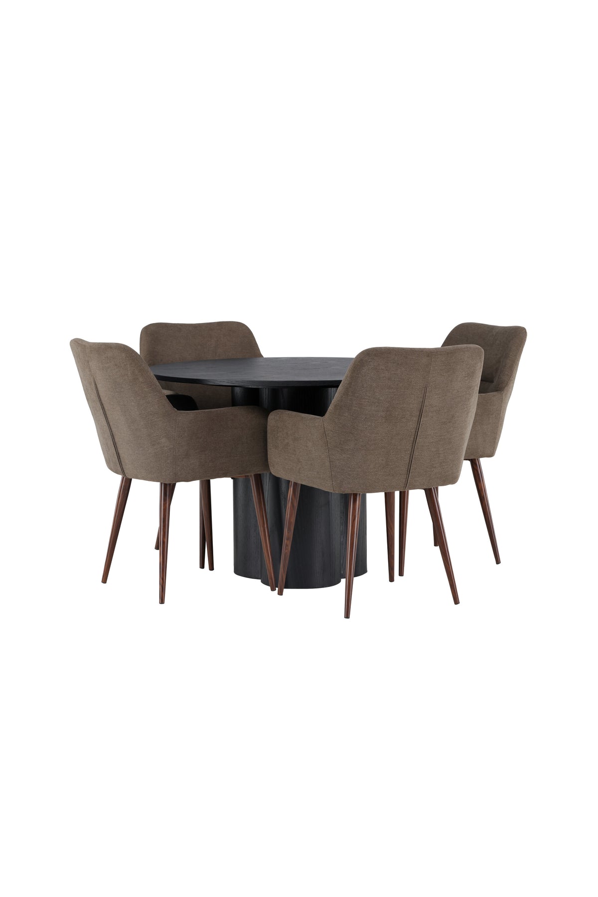 Olivia Esszimmerset + Tomorrow ⌀110cm/4St. in Braun präsentiert im Onlineshop von KAQTU Design AG. Esszimmerset ist von Venture Home