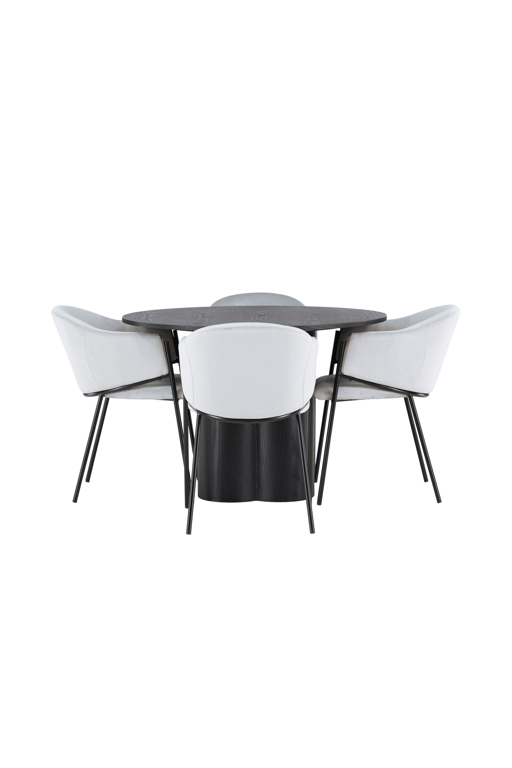 Olivia Esszimmerset ⌀110cm/4St. in Schwarzgrau präsentiert im Onlineshop von KAQTU Design AG. Esszimmerset ist von Venture Home