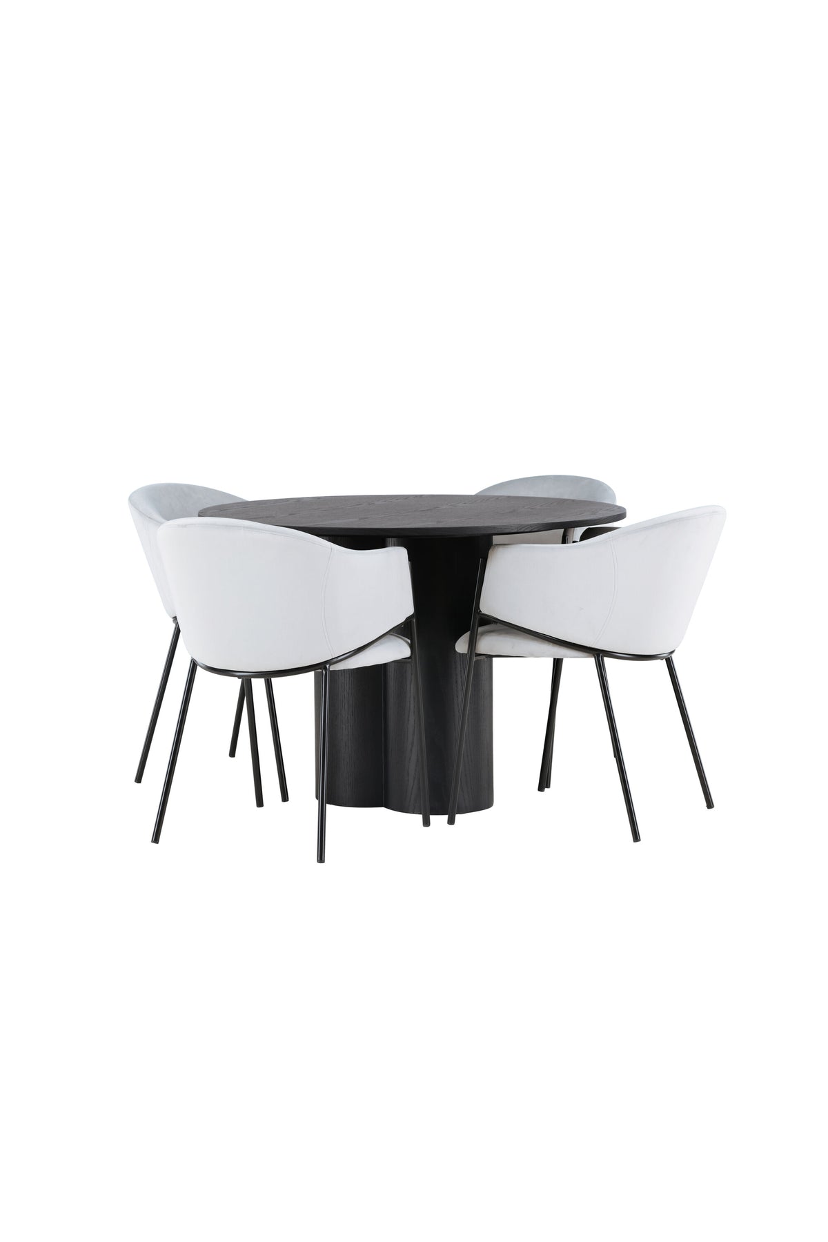 Olivia Esszimmerset ⌀110cm/4St. in Schwarzgrau präsentiert im Onlineshop von KAQTU Design AG. Esszimmerset ist von Venture Home