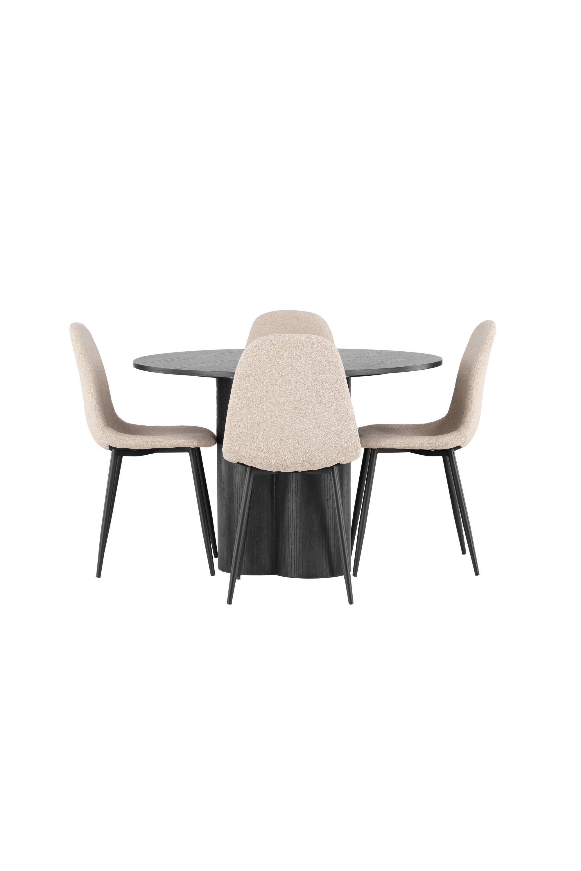 Olivia Esszimmerset + Polar ⌀110cm/4St. in Beige / Schwarz präsentiert im Onlineshop von KAQTU Design AG. Esszimmerset ist von Venture Home