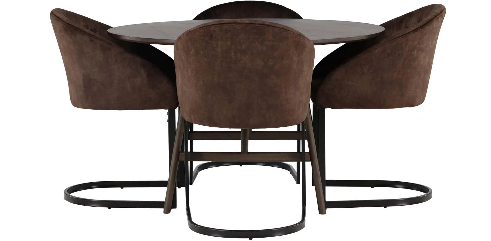 Stilvolles Esszimmerset Kaseindon: 100cm Tisch & 4 Stühle, modern.