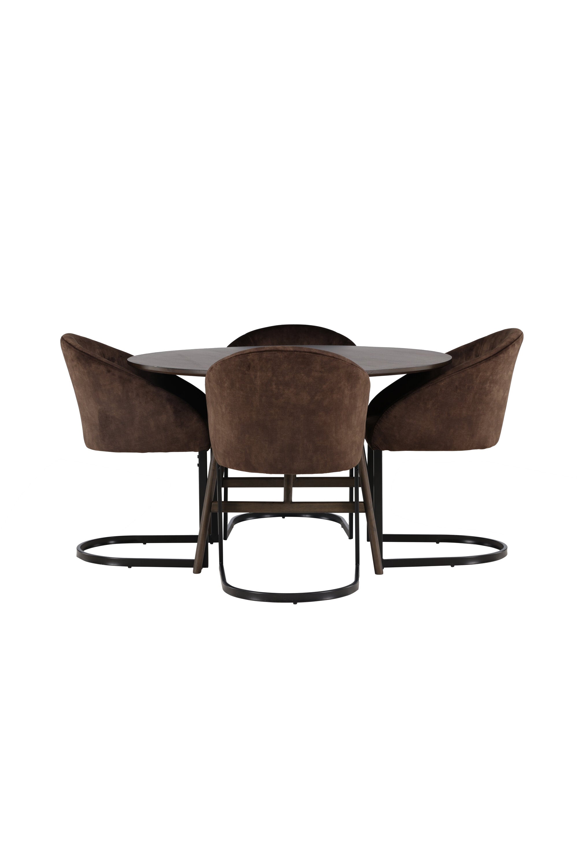 Kaseindon Esszimmerset + Evening ⌀100cm/4St. in Schwarz Braun präsentiert im Onlineshop von KAQTU Design AG. Esszimmerset ist von Venture Home