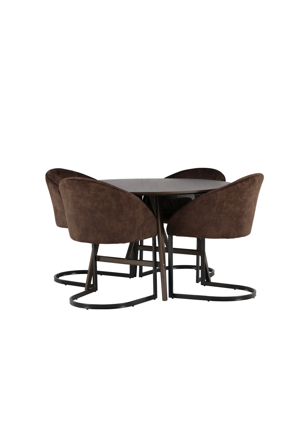 Kaseindon Esszimmerset + Evening ⌀100cm/4St. in Schwarz Braun präsentiert im Onlineshop von KAQTU Design AG. Esszimmerset ist von Venture Home