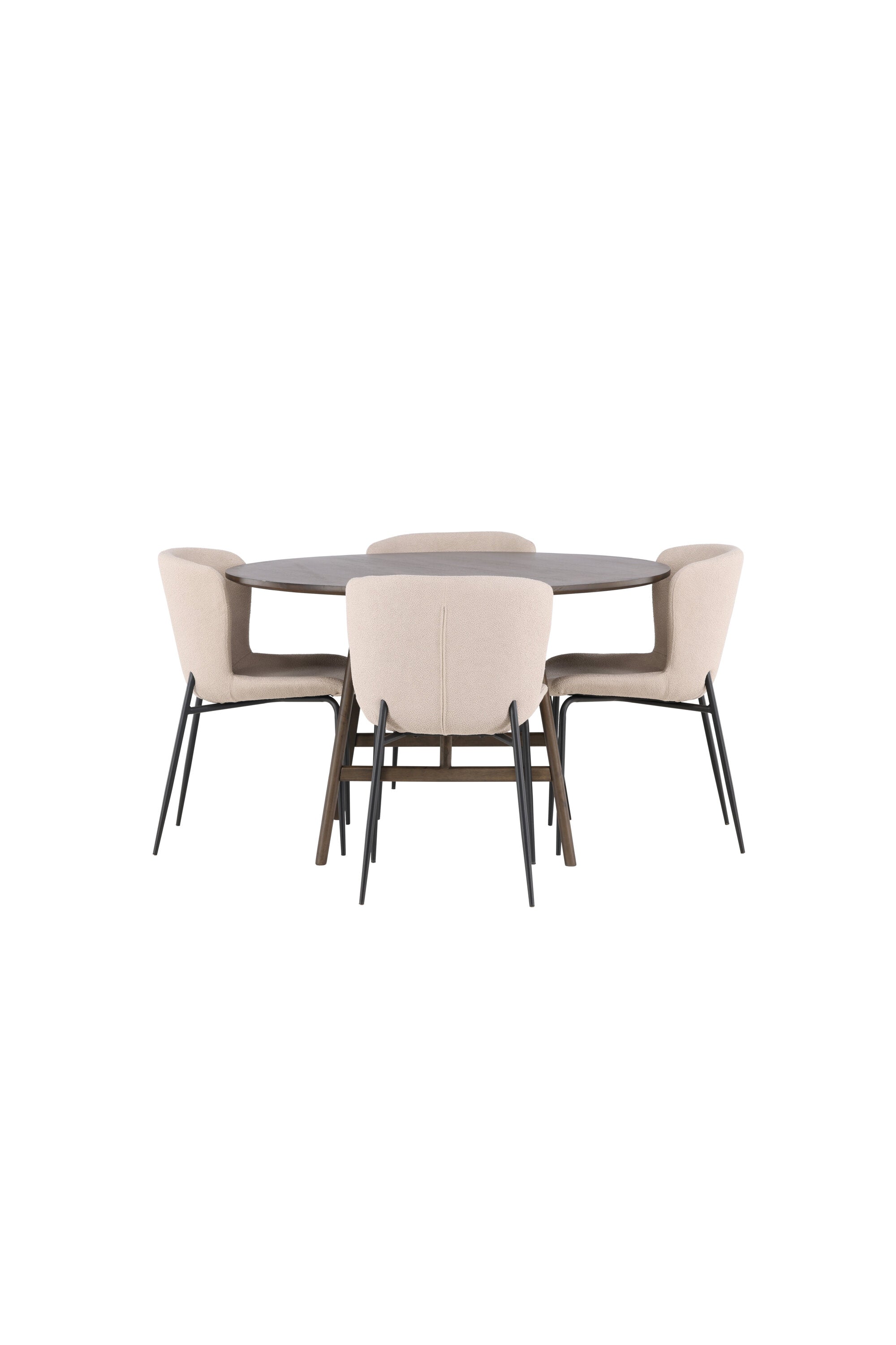 Kaseindon Esszimmerset + Modesto ⌀100cm/4St. in Beige, Schwarz präsentiert im Onlineshop von KAQTU Design AG. Esszimmerset ist von Venture Home