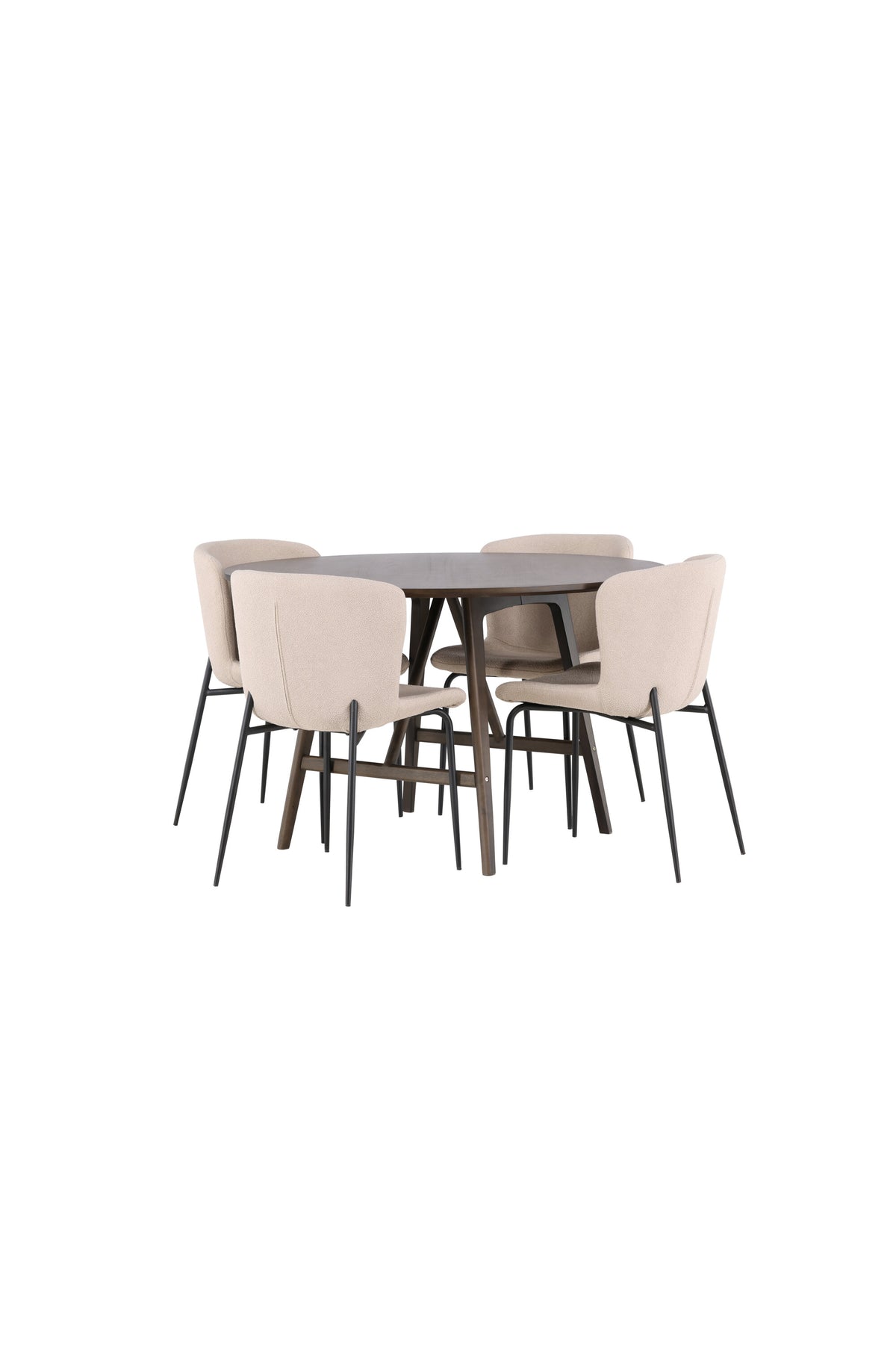 Kaseindon Esszimmerset + Modesto ⌀100cm/4St. in Beige, Schwarz präsentiert im Onlineshop von KAQTU Design AG. Esszimmerset ist von Venture Home