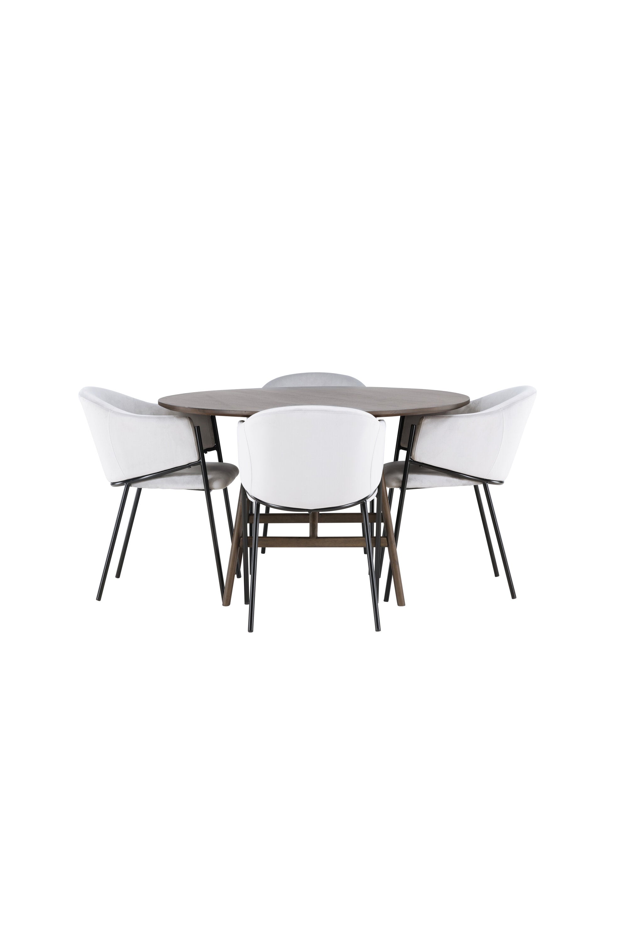 Kaseindon Esszimmerset + Evelina ⌀100cm/4St. in Schwarzgrau präsentiert im Onlineshop von KAQTU Design AG. Esszimmerset ist von Venture Home
