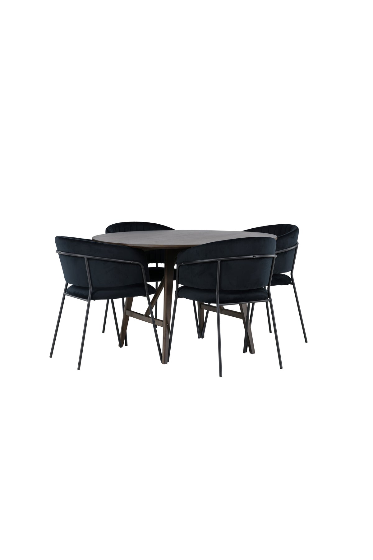 Kaseindon Esszimmerset + Selma ⌀100cm/4St. in Schwarz präsentiert im Onlineshop von KAQTU Design AG. Esszimmerset ist von Venture Home
