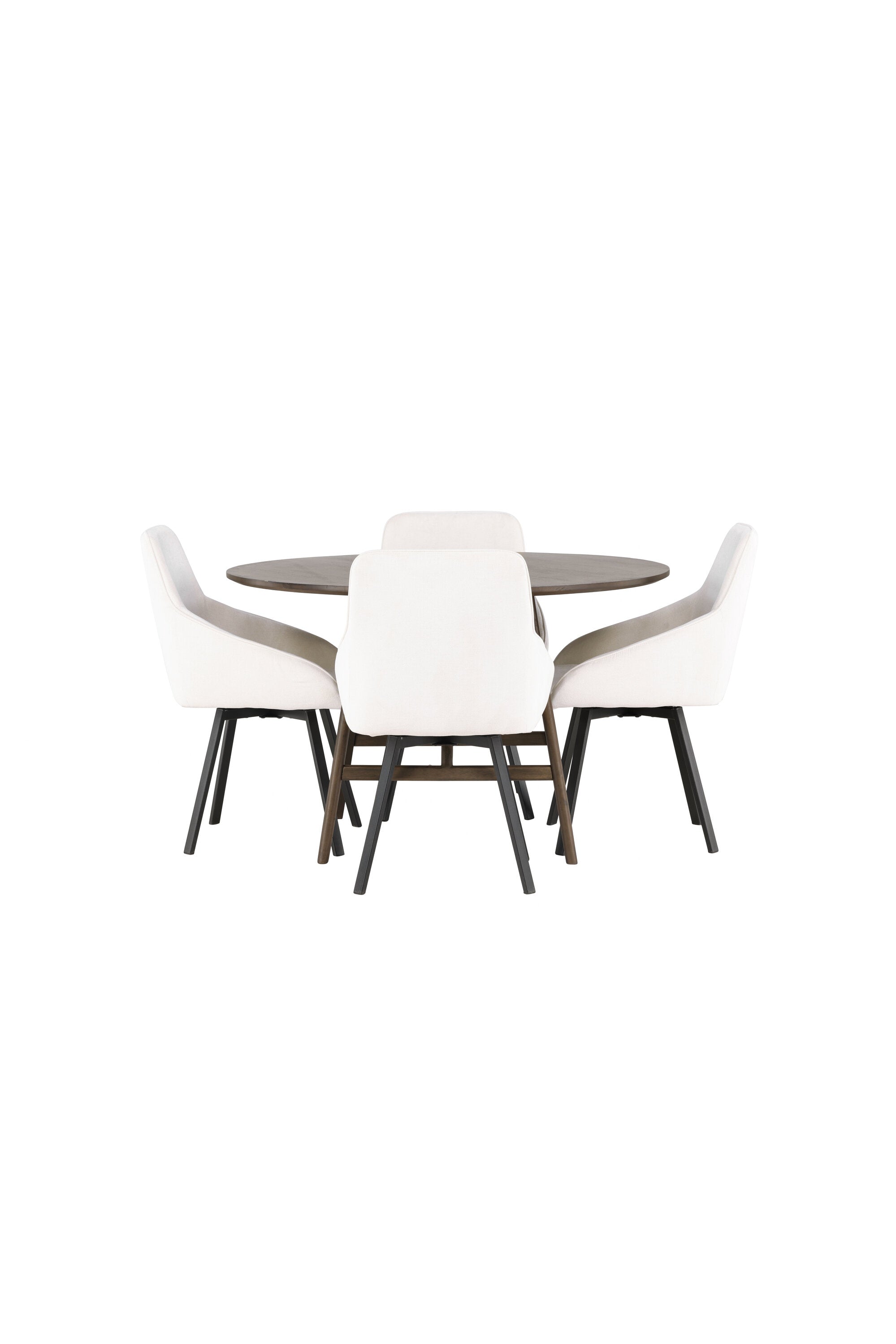Kaseindon Esszimmerset + Rosie ⌀100cm/4St. in Beige, Schwarz präsentiert im Onlineshop von KAQTU Design AG. Esszimmerset ist von Venture Home