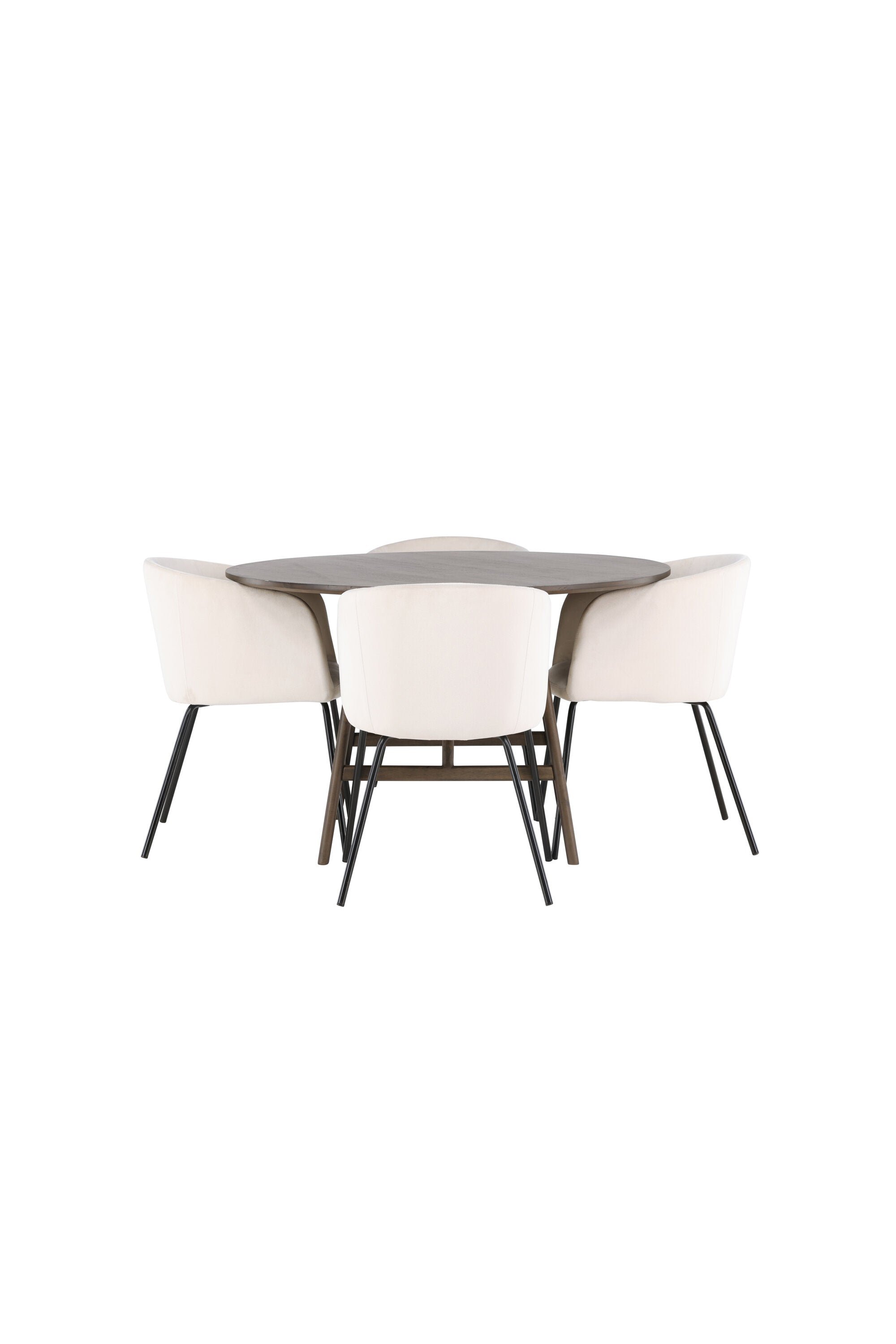 Kaseindon Esszimmerset + Berit ⌀100cm/4St. in Beige, Schwarz präsentiert im Onlineshop von KAQTU Design AG. Esszimmerset ist von Venture Home